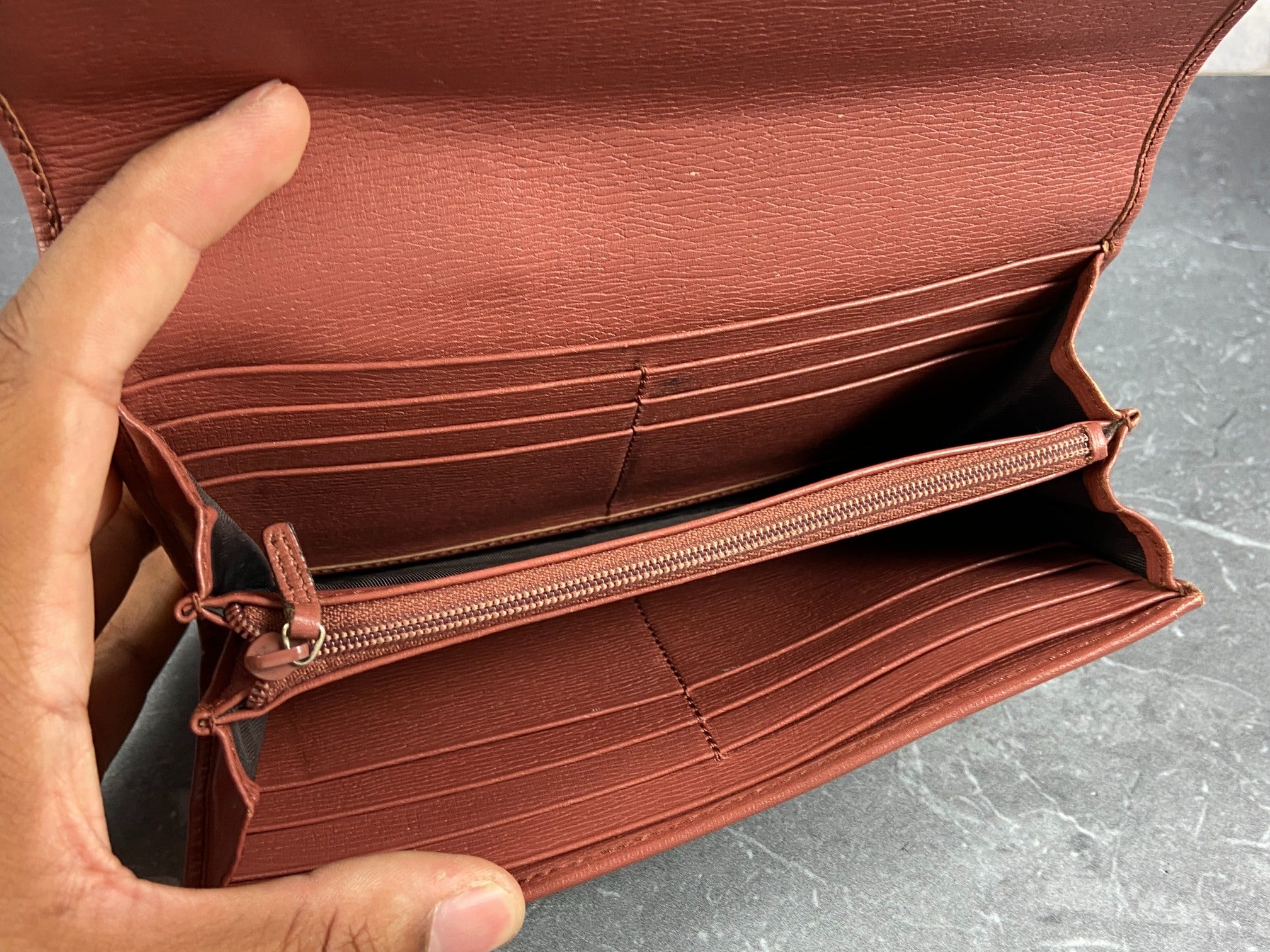 Gucci Long Wallet Light Red Leather