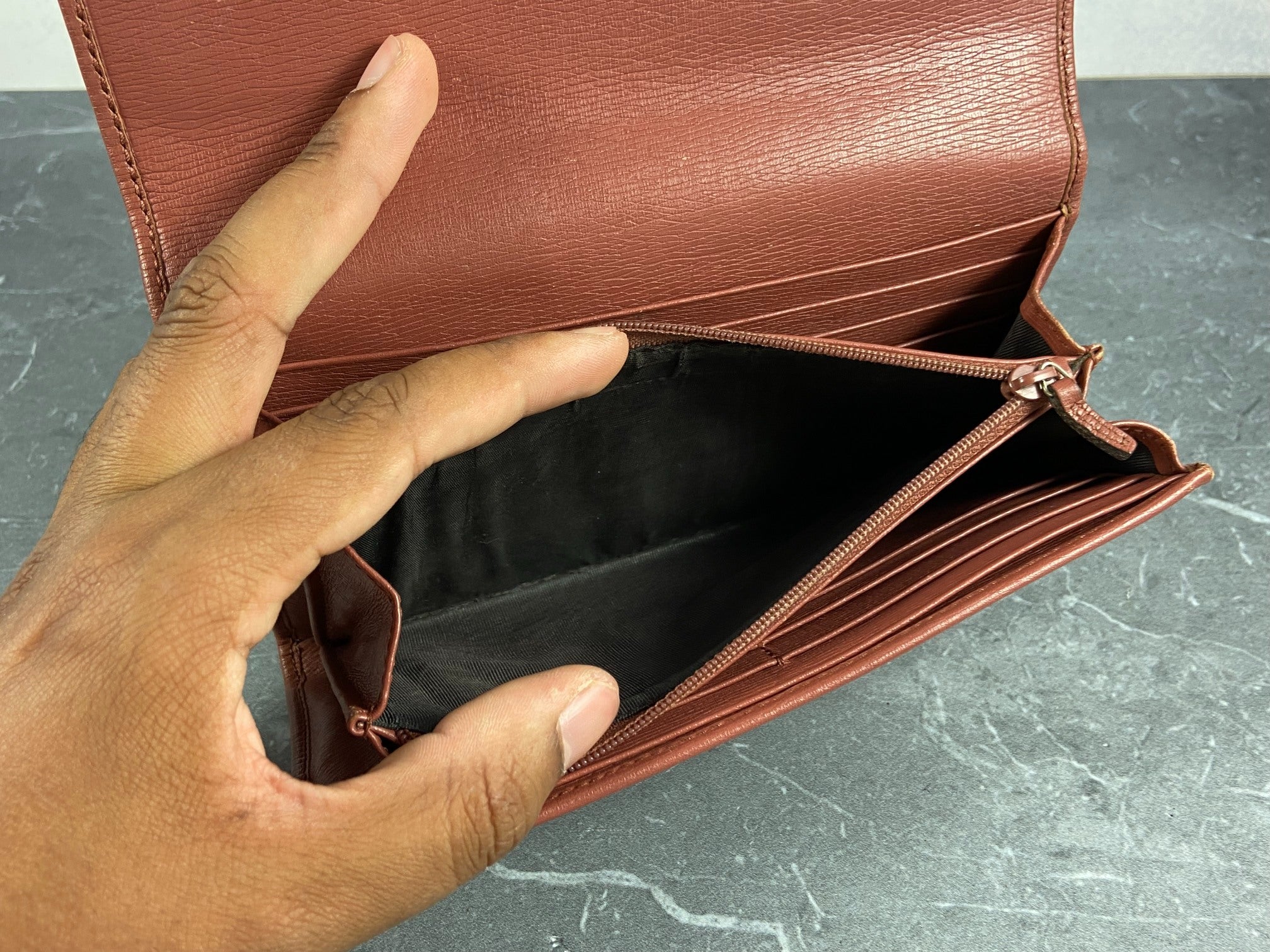 Gucci Long Wallet Light Red Leather