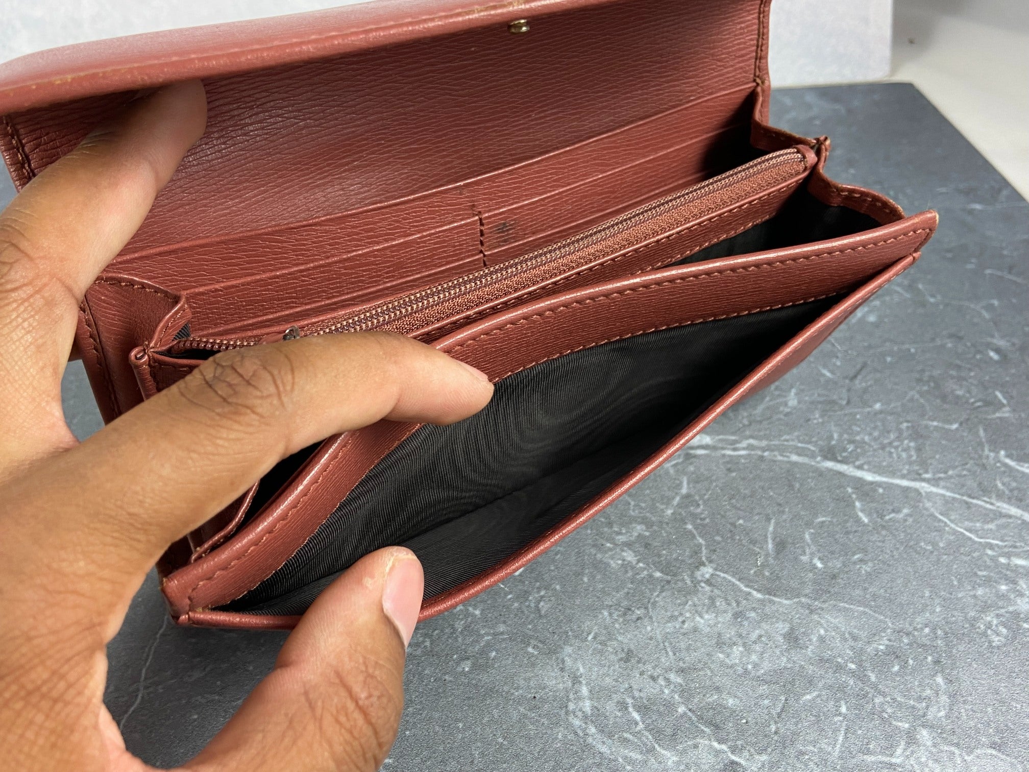 Gucci Long Wallet Light Red Leather