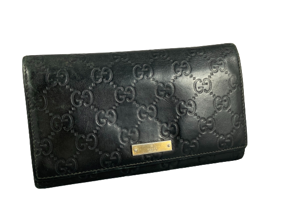 Gucci Long Wallet Black GG Monogram Leather