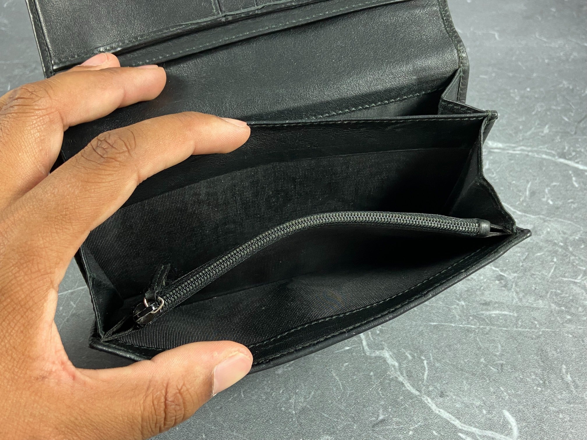 Gucci Long Wallet Black GG Monogram Leather