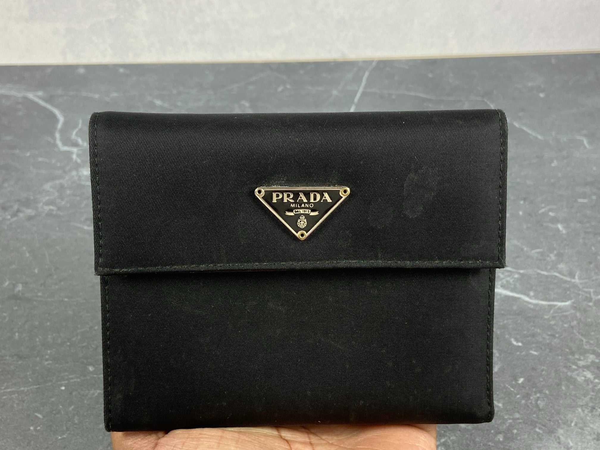 Prada Tessuto Nylon Small Wallet Black