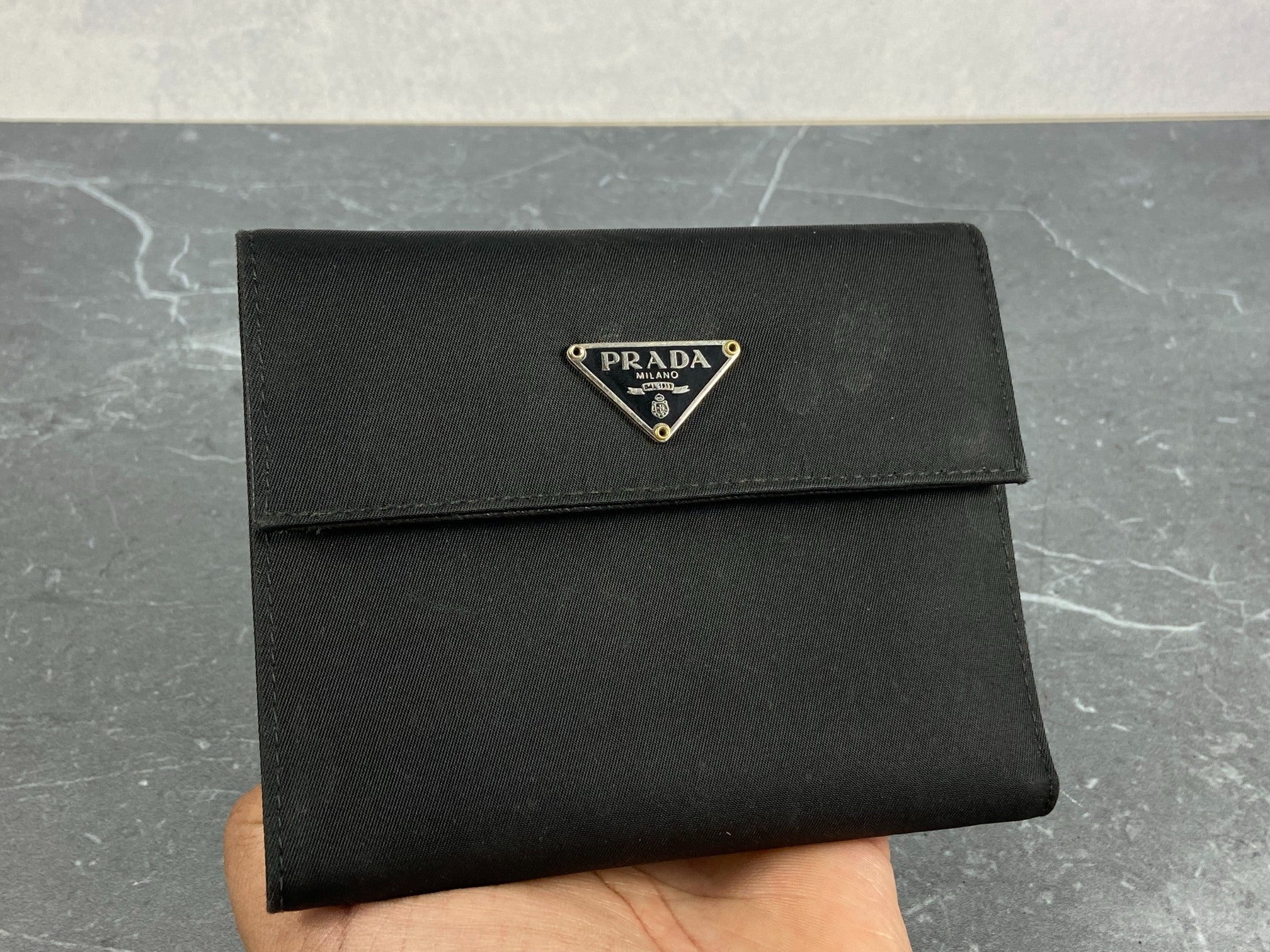 Prada Tessuto Nylon Small Wallet Black