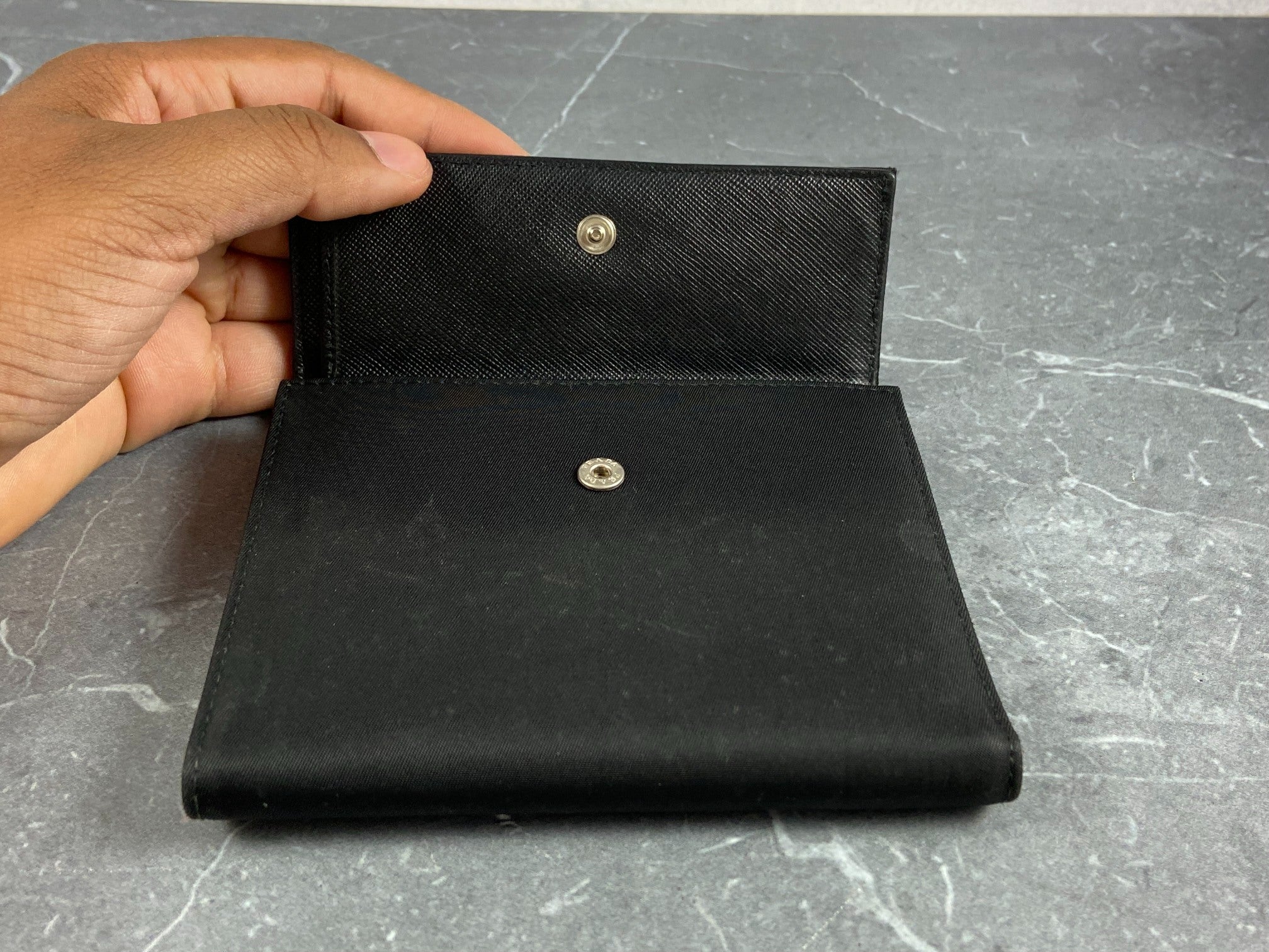 Prada Tessuto Nylon Small Wallet Black