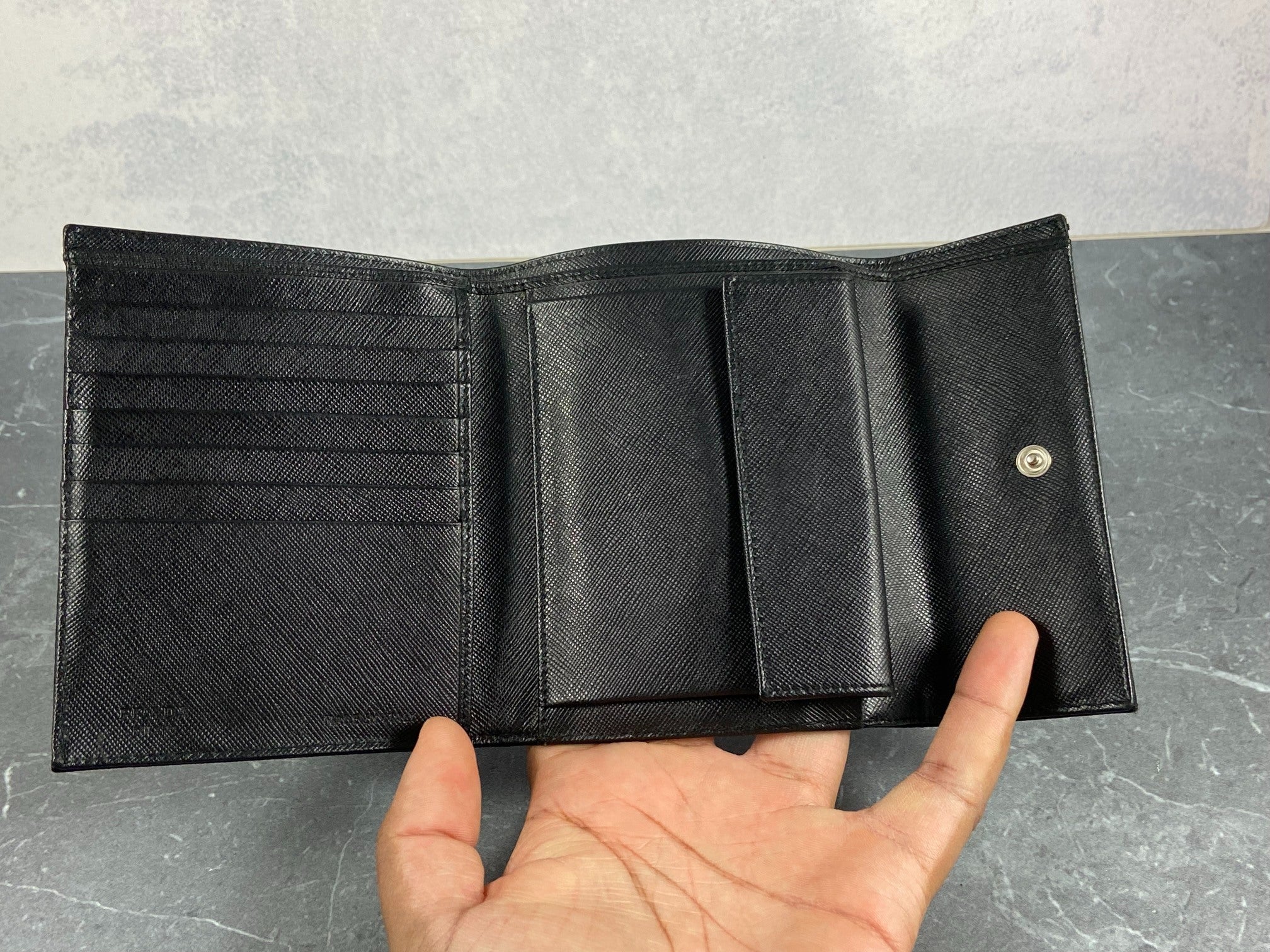 Prada Tessuto Nylon Small Wallet Black
