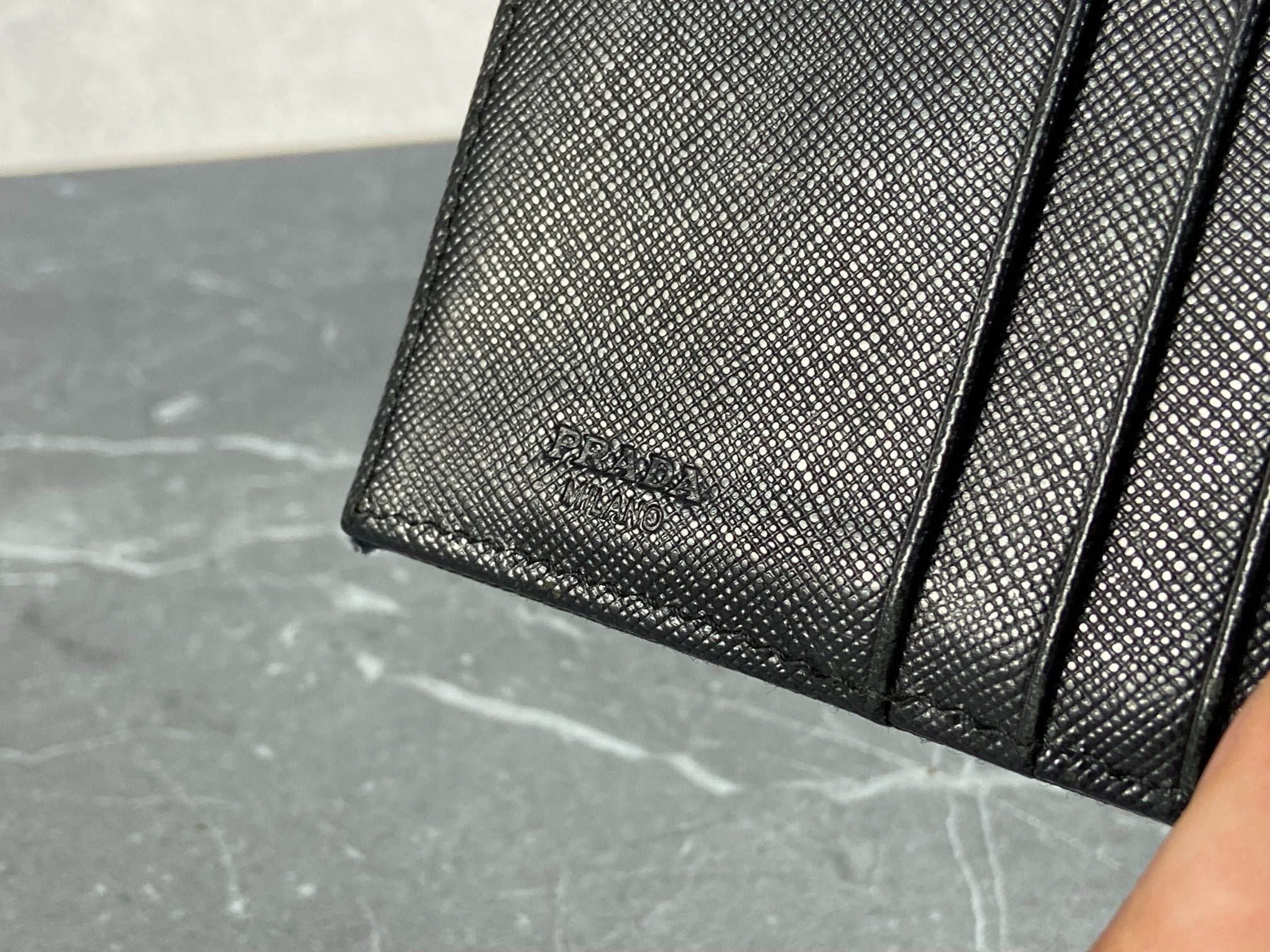 Prada Tessuto Nylon Trifold Wallet Black