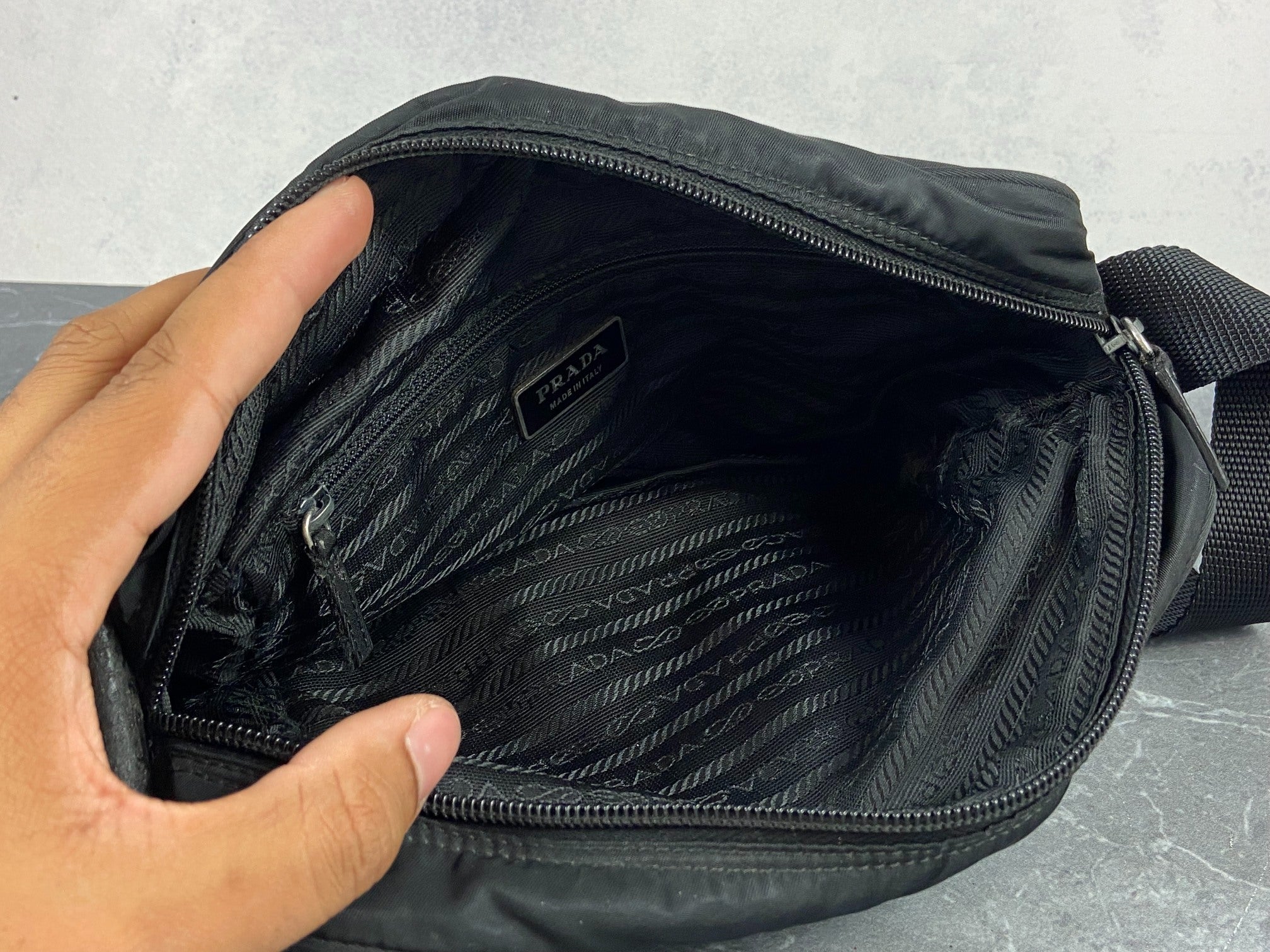 Prada BT0167 Vela Sport Nylon Shoulder / Messenger Bag Black