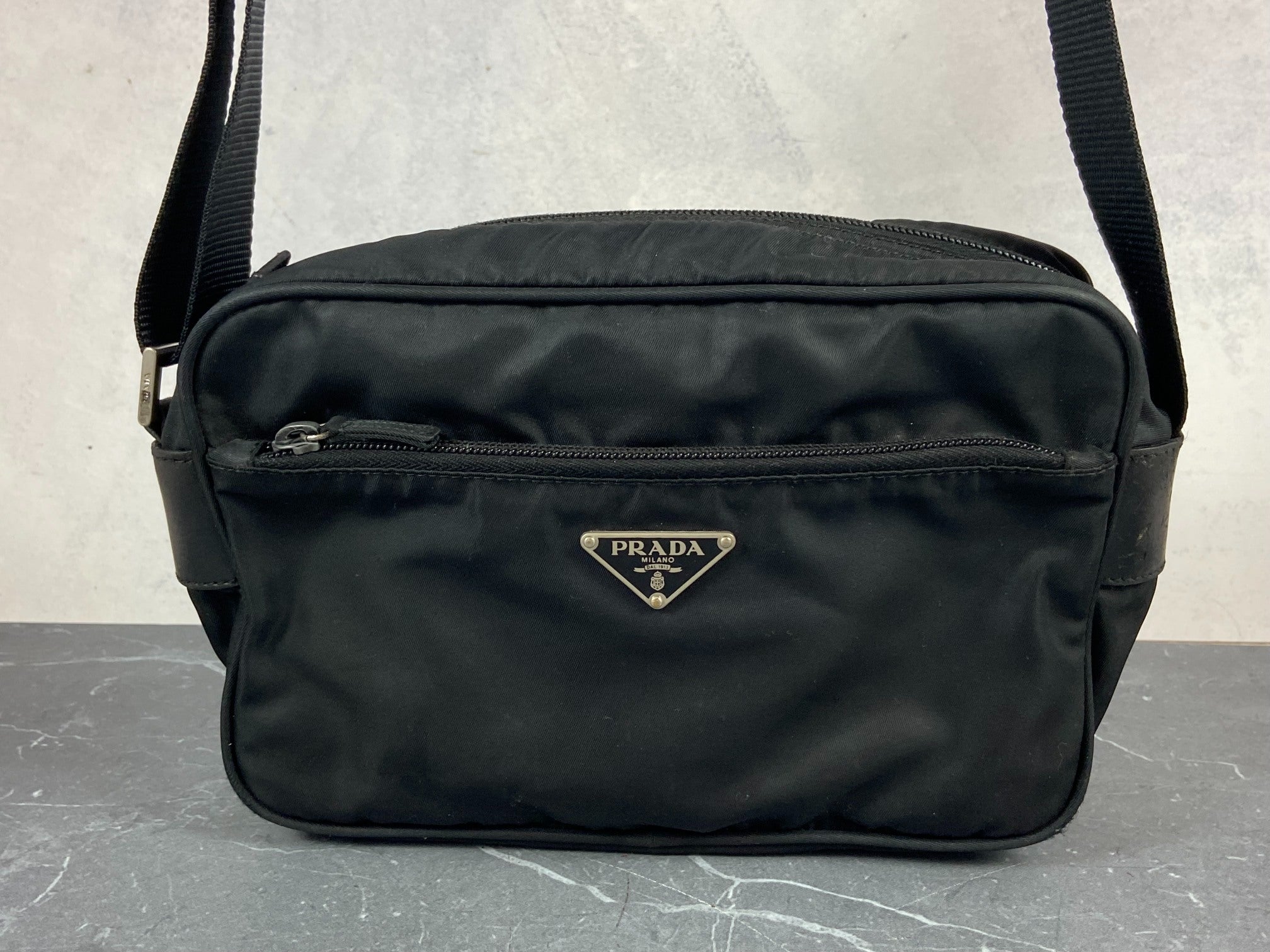 Prada BT0167 Vela Sport Nylon Shoulder / Messenger Bag Black