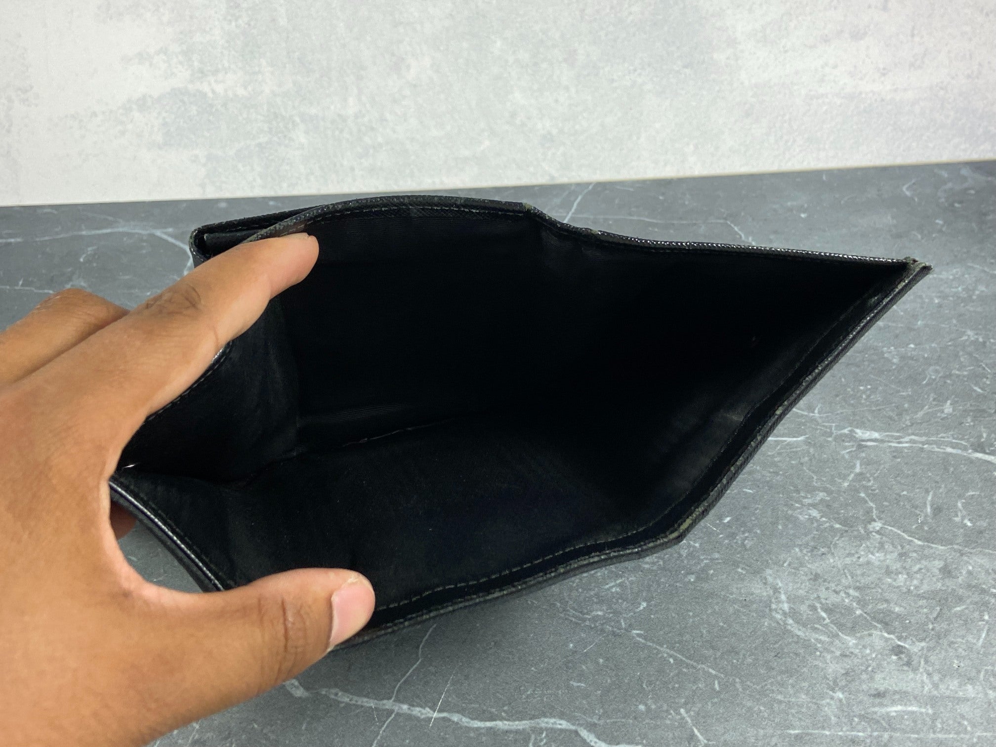 Prada Tessuto Nylon Trifold Wallet Black