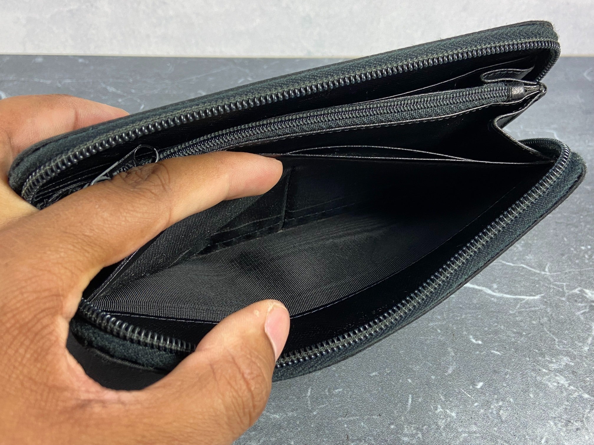 Prada Tessuto Nylon Zippy Wallet Black