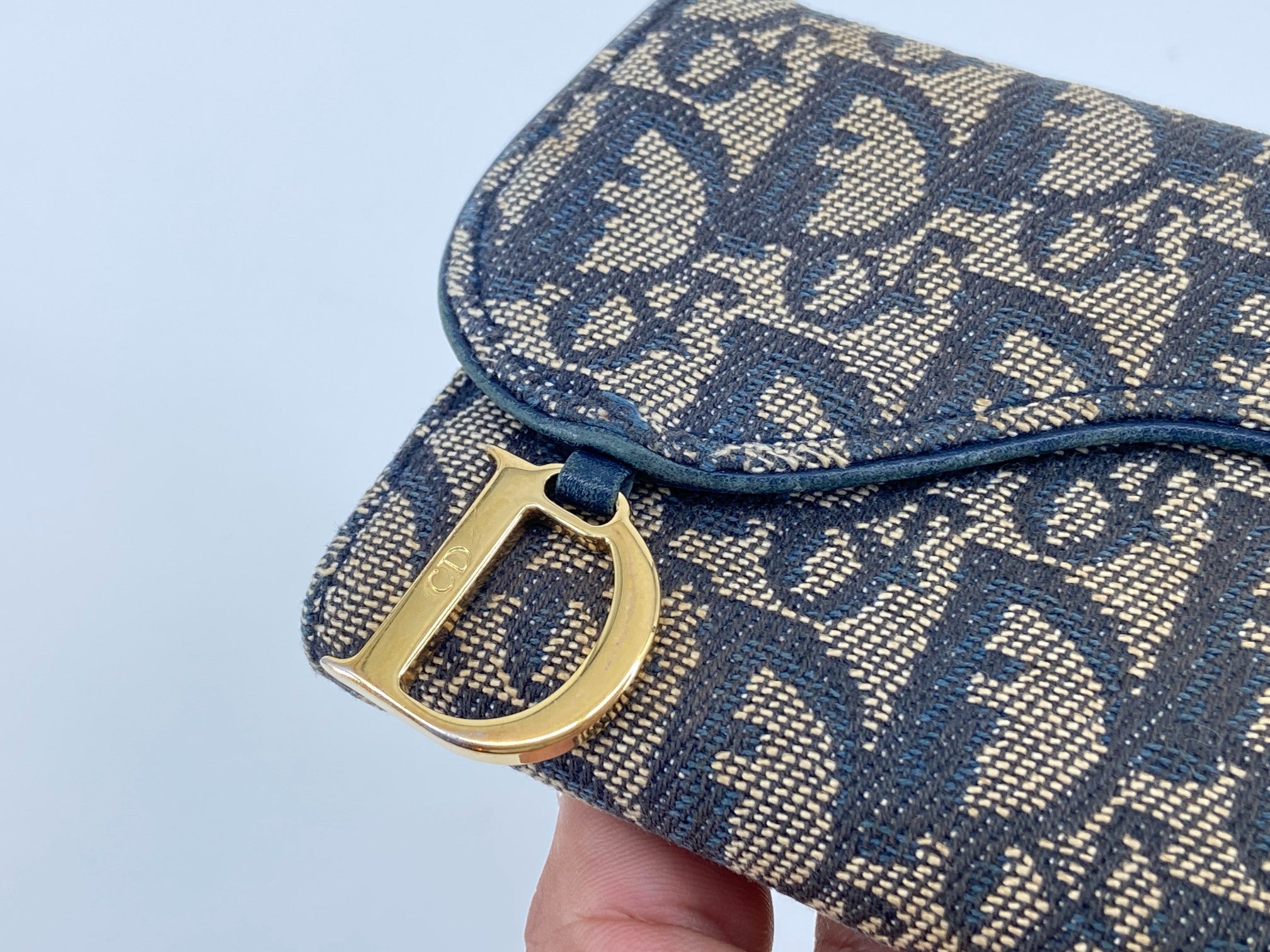 Christian Dior Saddle long Wallet Grey Trotter Monogram