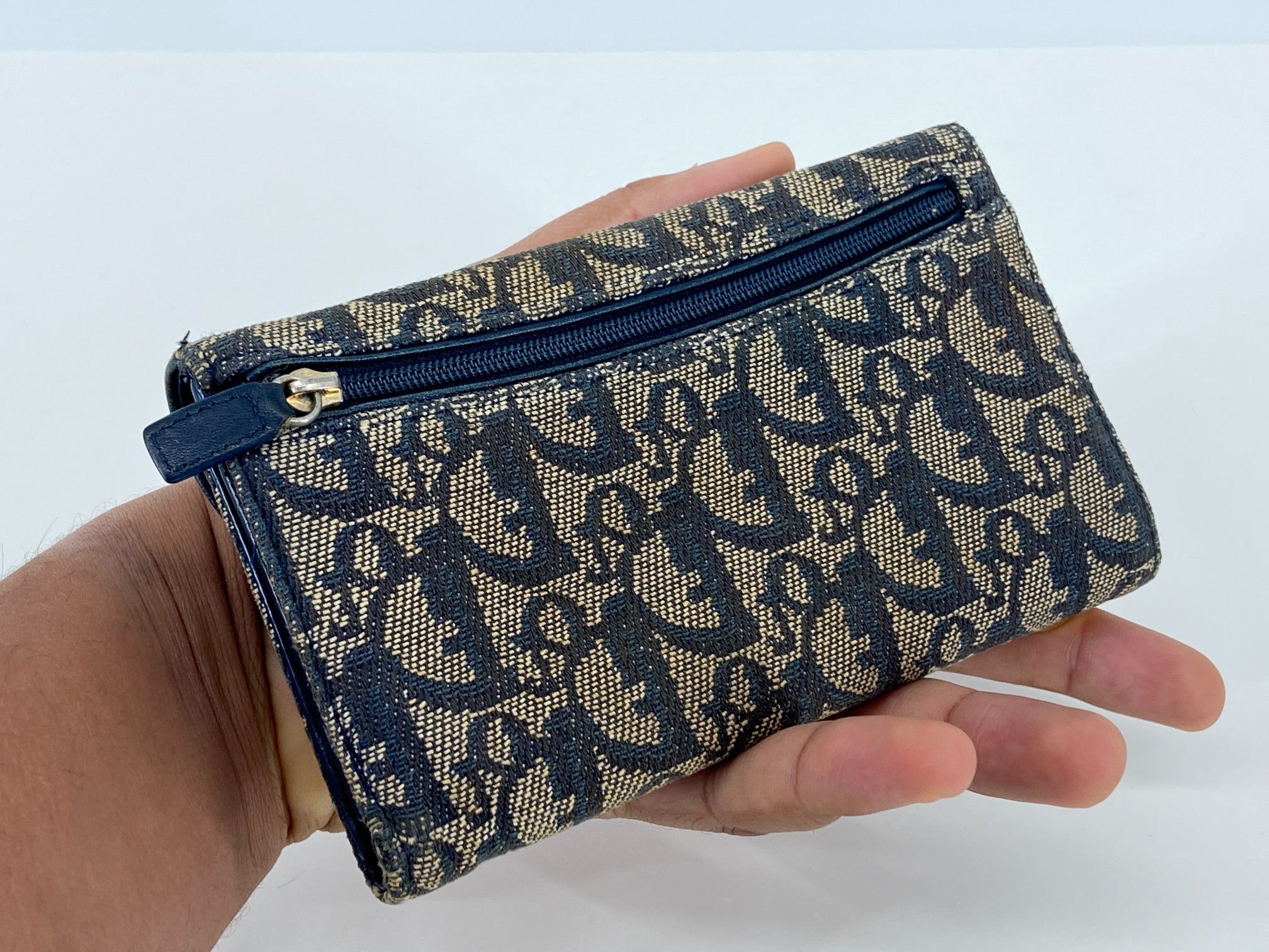 Christian Dior Saddle long Wallet Grey Trotter Monogram