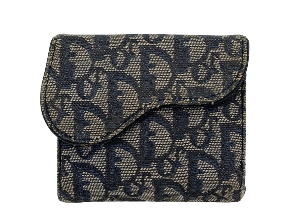 Christian Dior Saddle compact Wallet Black Trotter Monogram