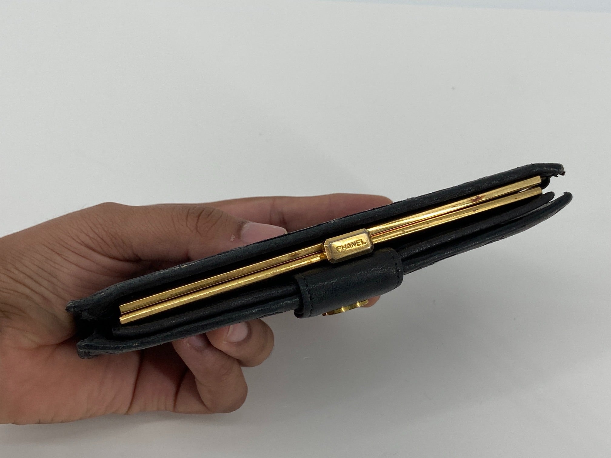 Chanel CC Long Wallet Black Leather