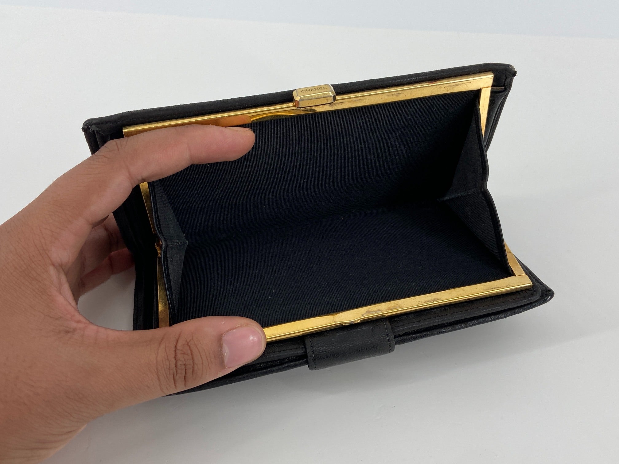 Chanel CC Long Wallet Black Leather