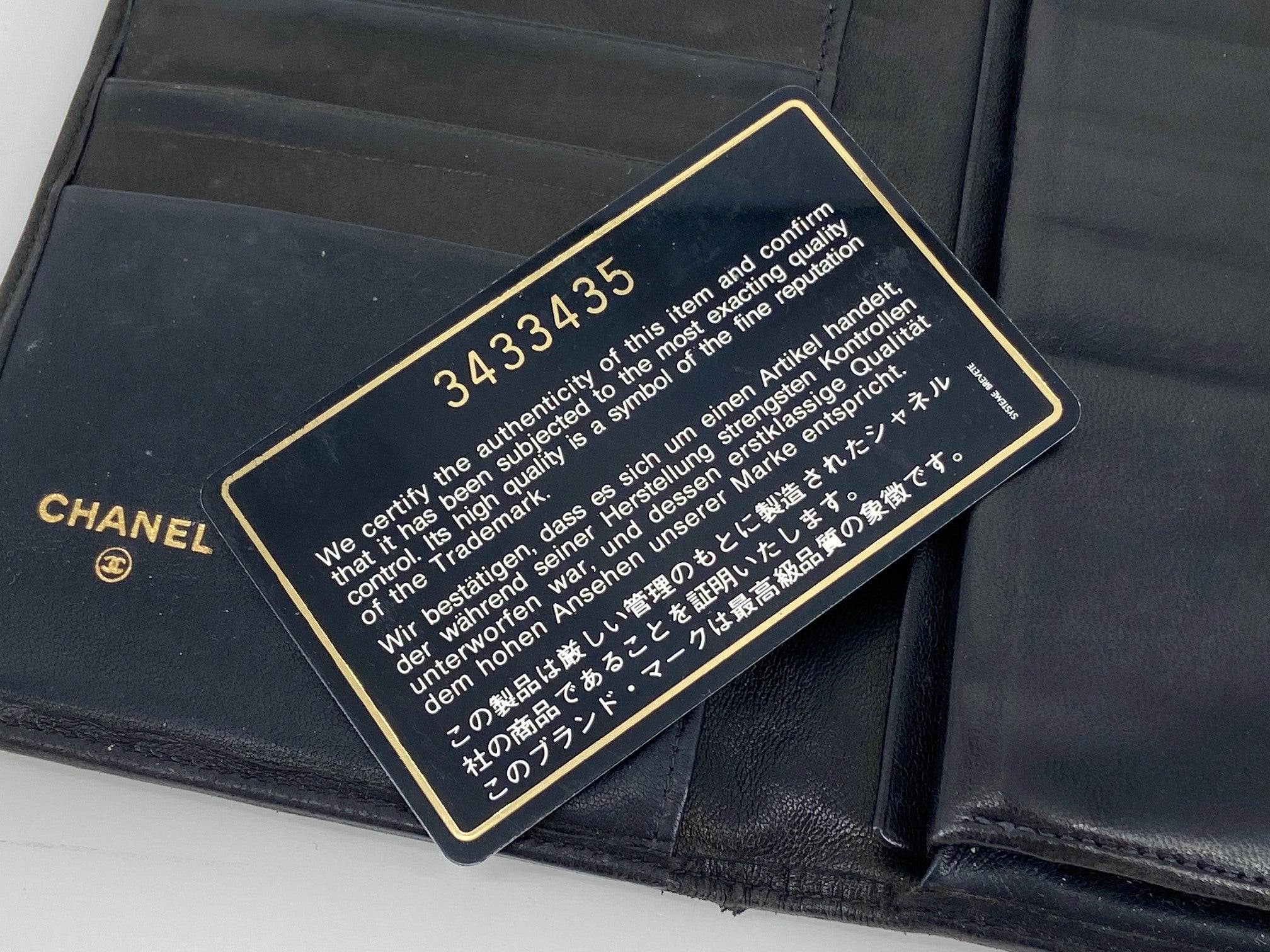 Chanel CC Long Wallet Black Leather