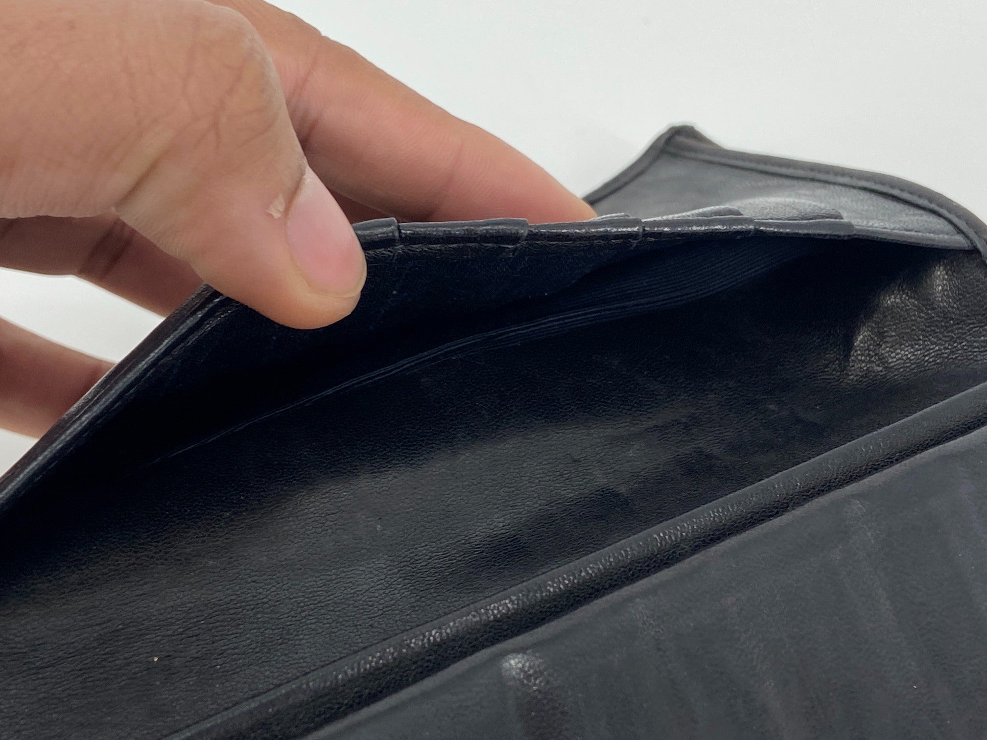 Chanel CC Long Wallet Black Leather