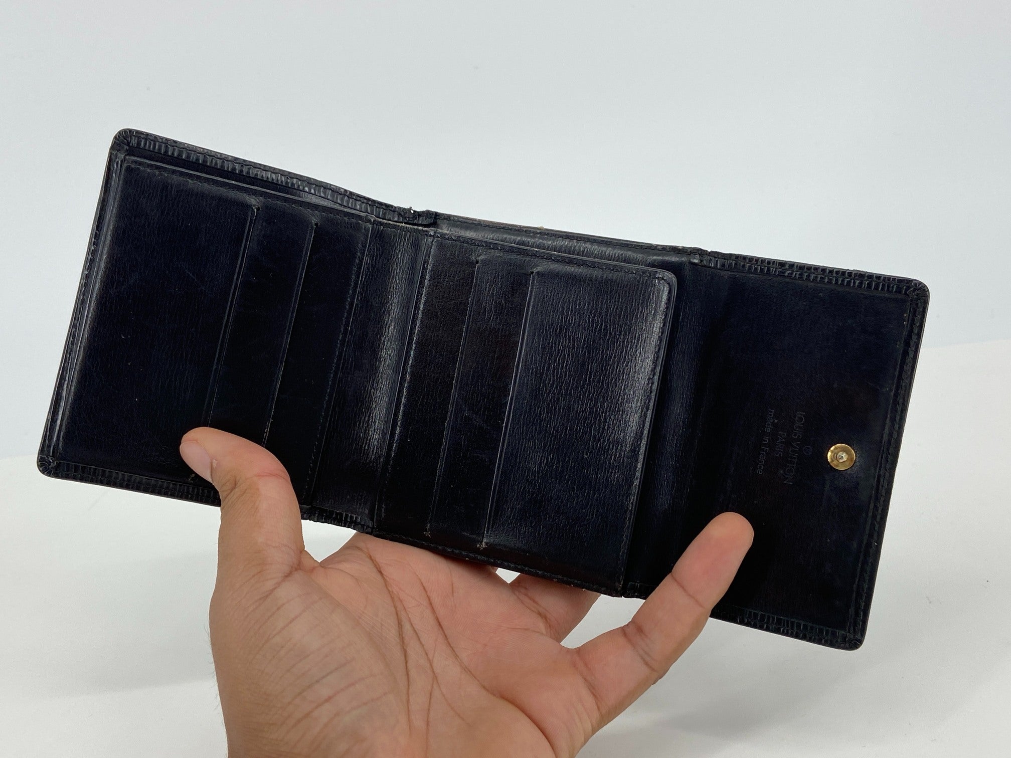 Louis Vuitton Elise Wallet Black Epi Leather