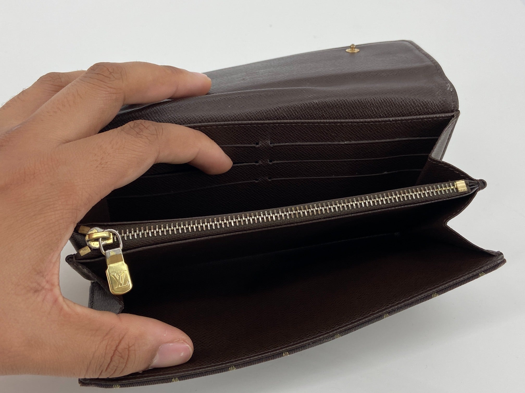 Louis Vuitton Sarah Wallet Brown Mini Lin Monogram