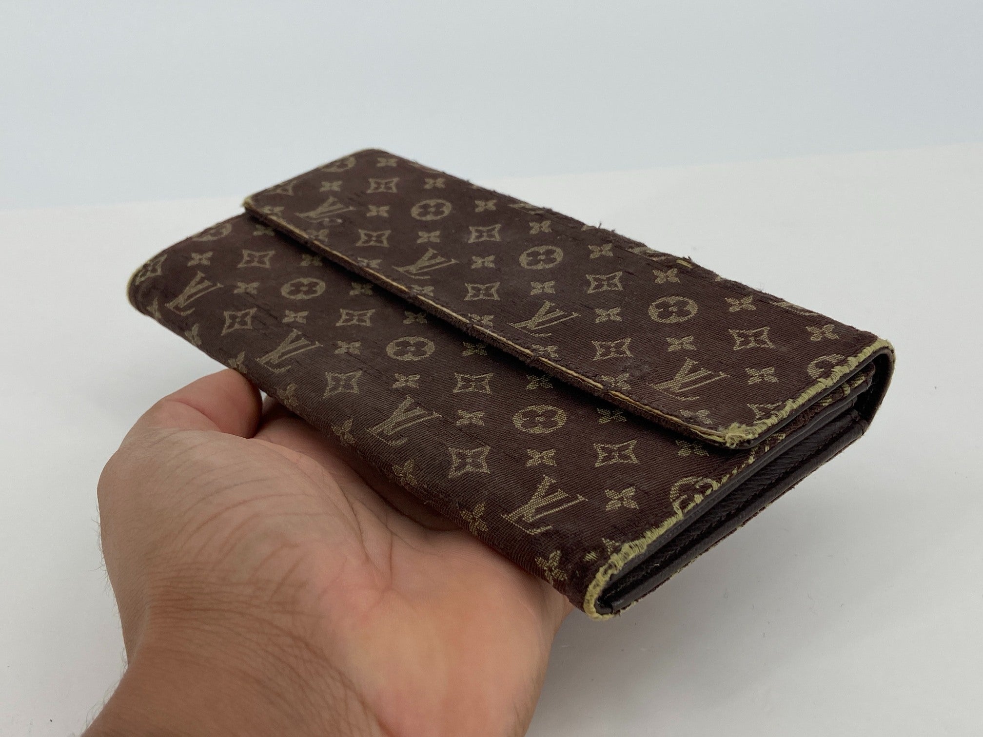 Louis Vuitton Sarah Wallet Brown Mini Lin Monogram