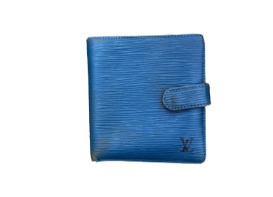 Louis Vuitton Compact Wallet Blue Epi Leather
