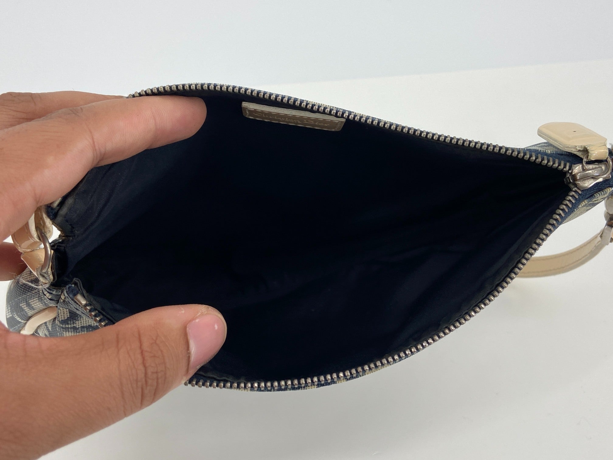 Christian Dior Saddle Pochette / Mini / Hobo Bag Navy Trotter Monogram