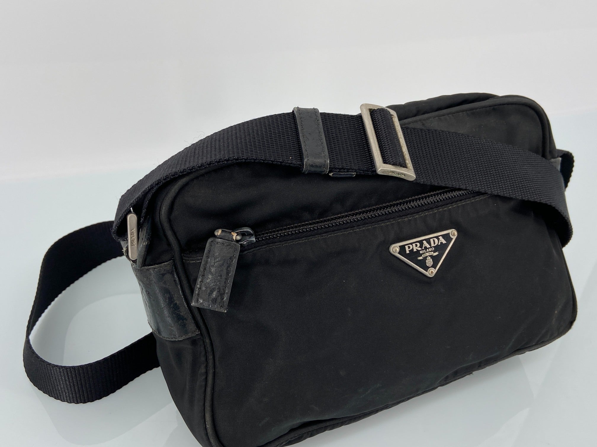 Prada BT0167 Vela Sport Nylon Shoulder / Messenger Bag Black