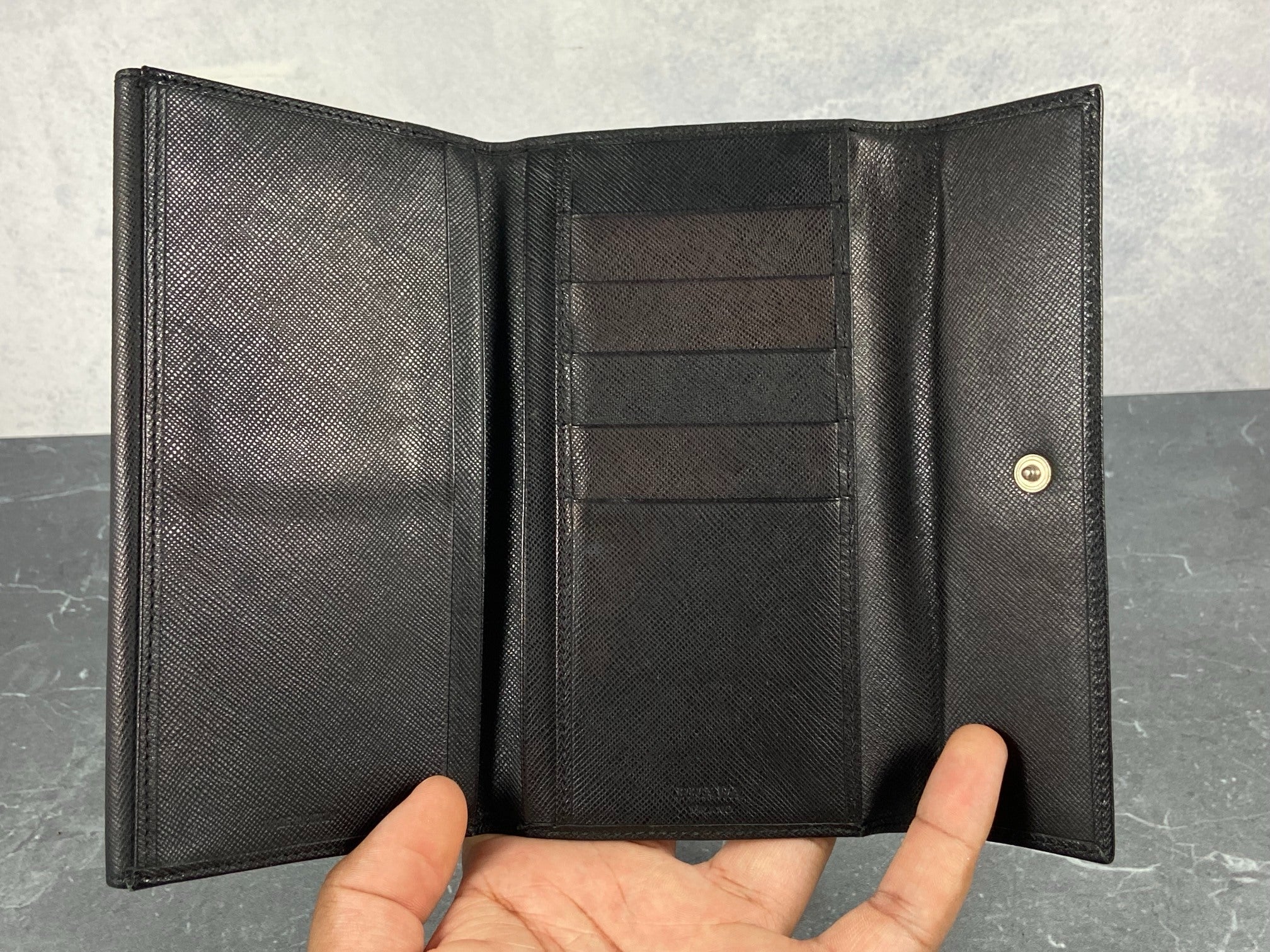 Prada Saffiano Leather Wallet Black