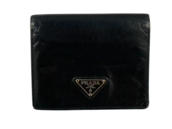 Prada Small Wallet Black Leather
