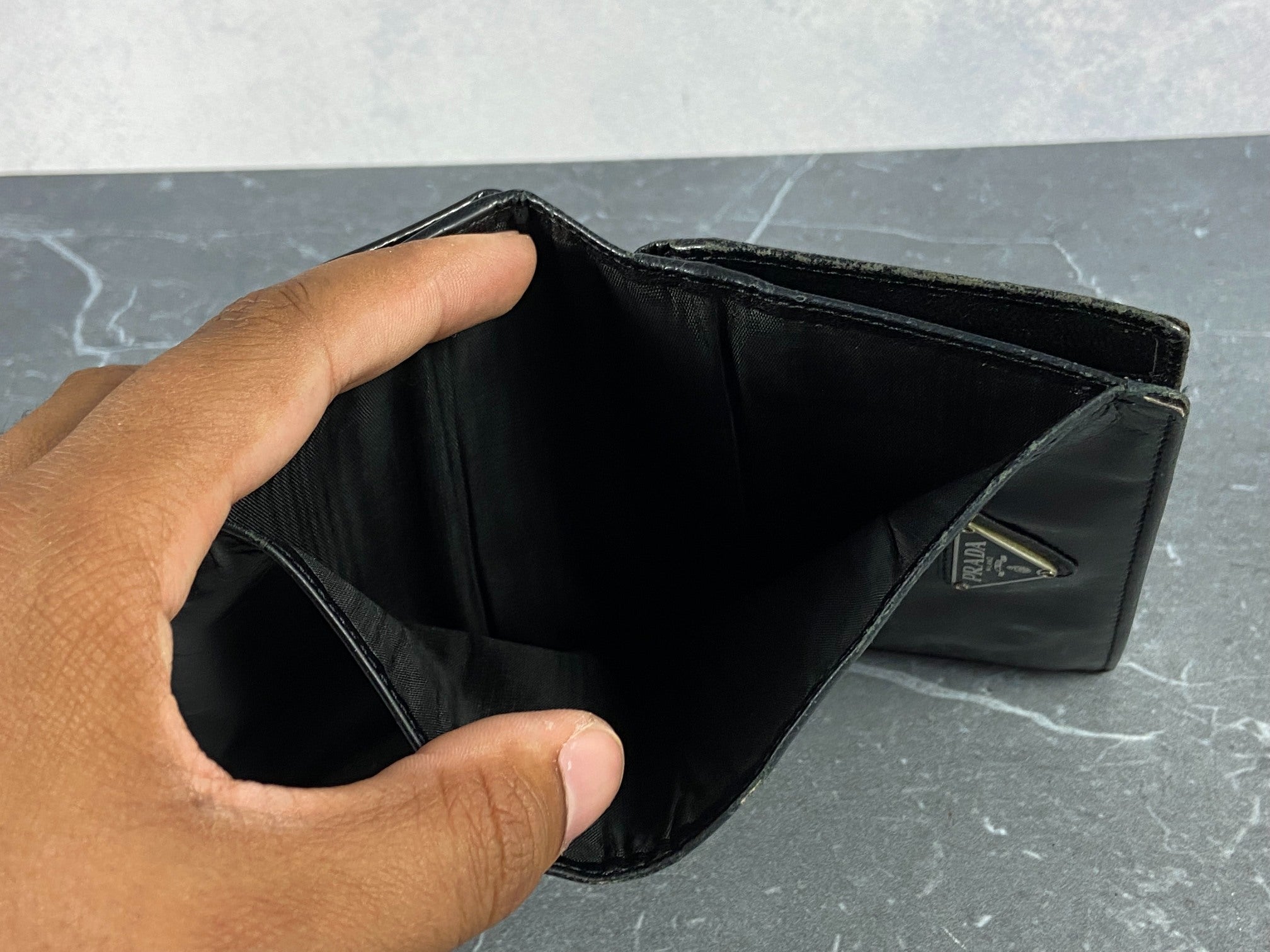 Prada Small Wallet Black Leather