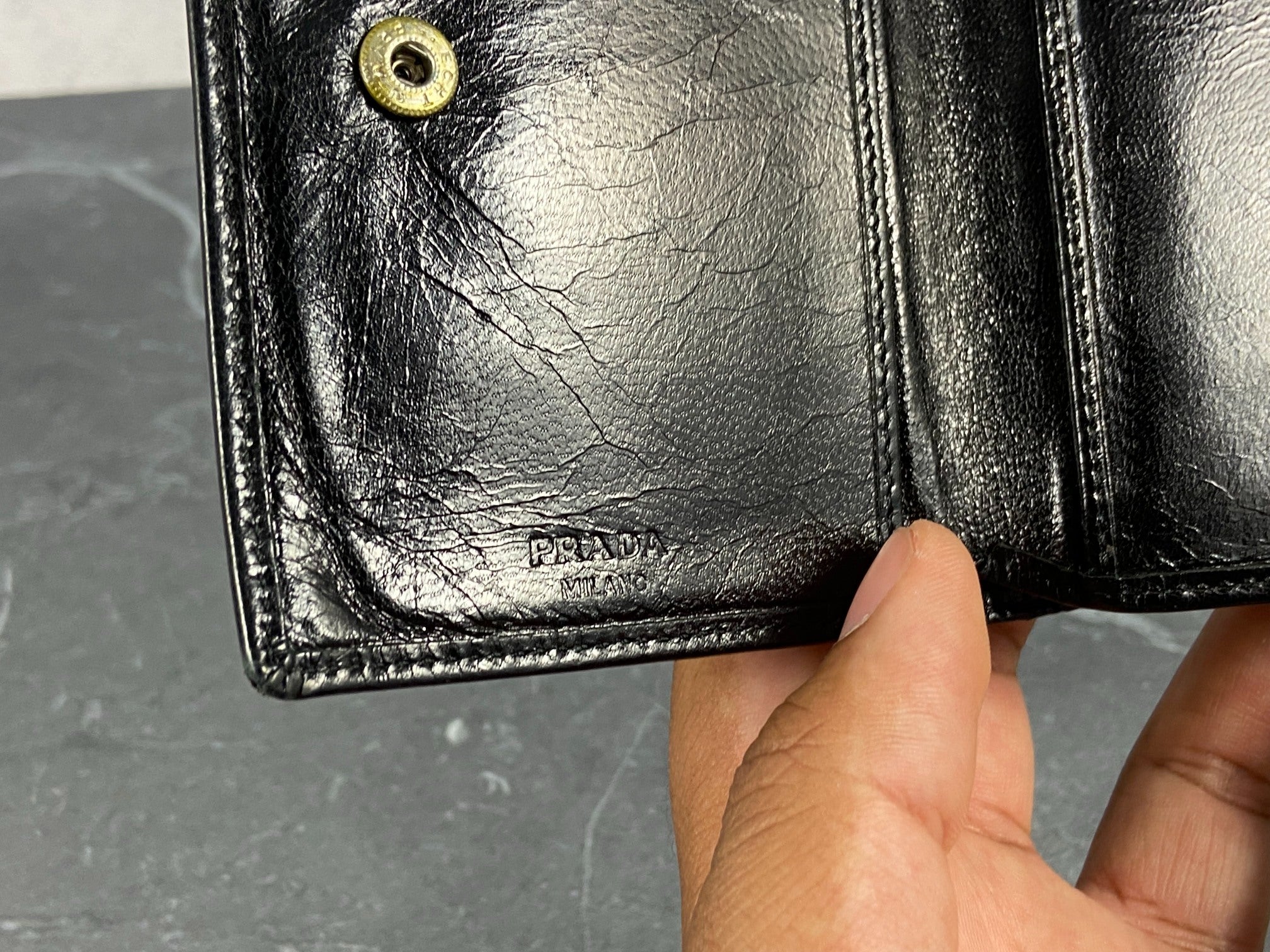 Prada Small Wallet Black Leather