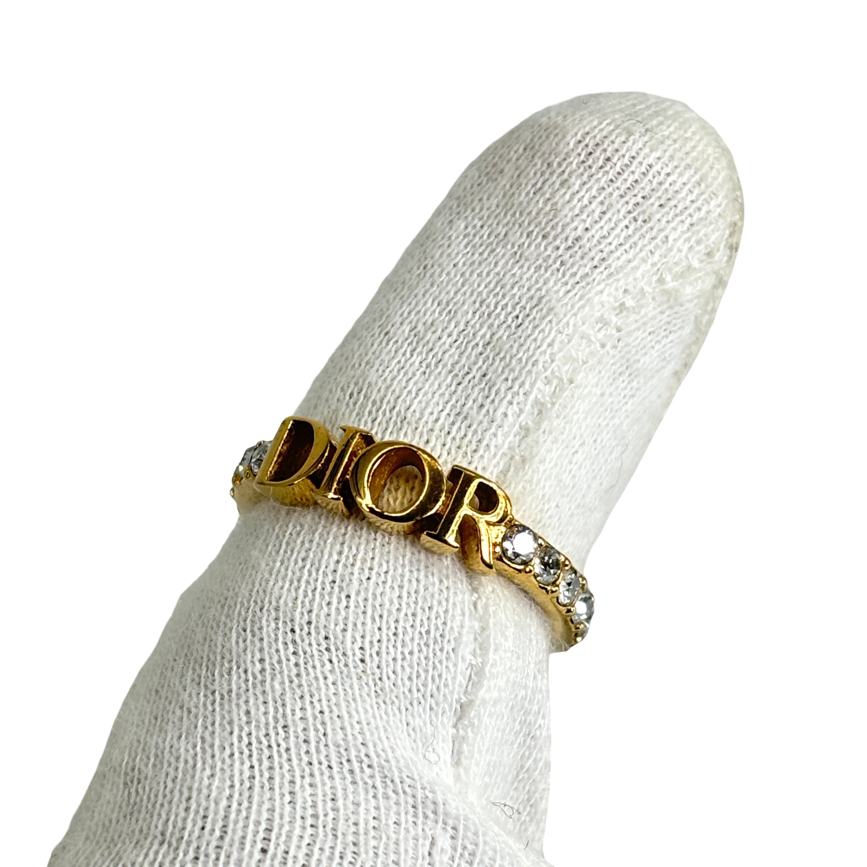 Christian Dior DiorRevolution Ring Size M Gold-Tone Metal