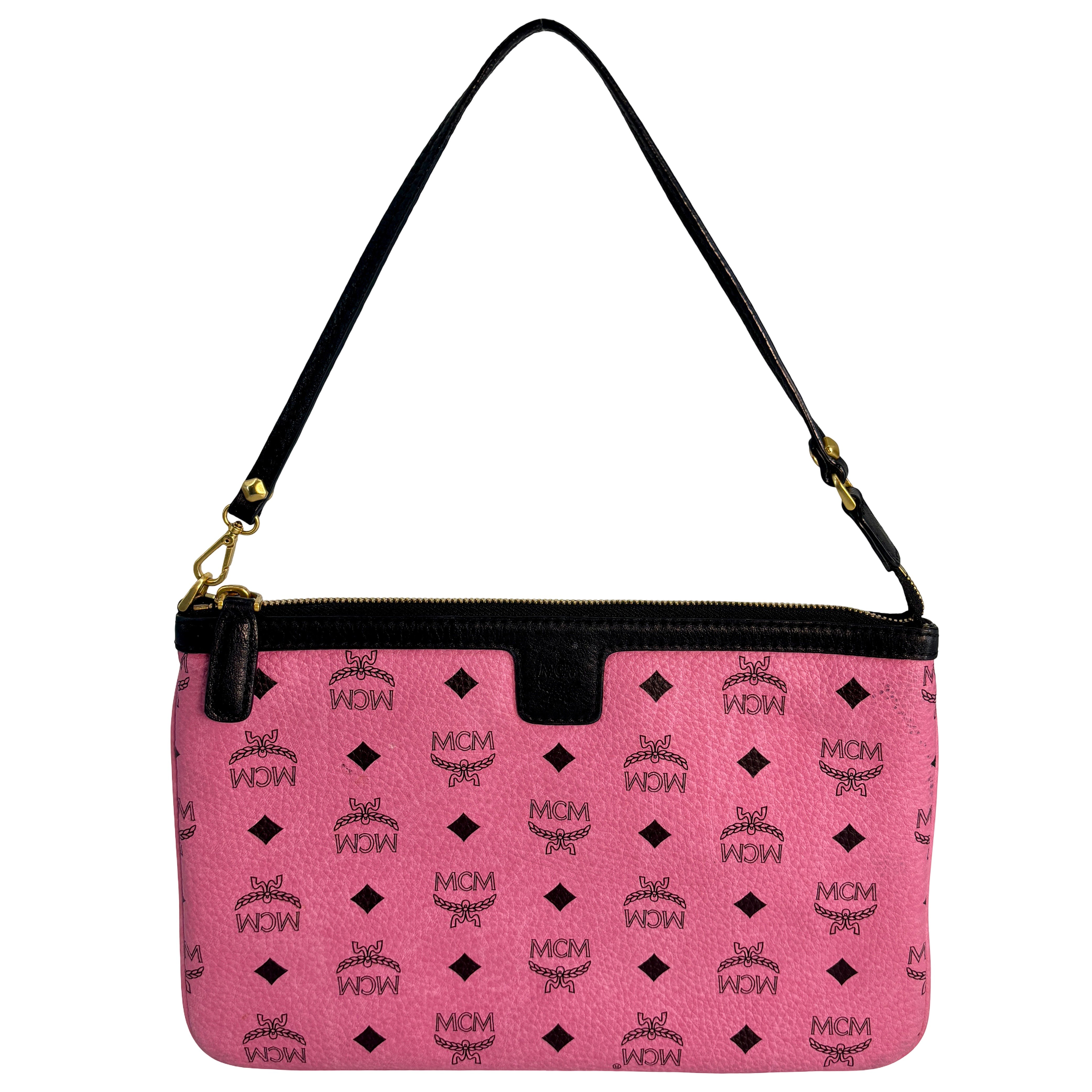 MCM Liz Accessory Pouch / Clutch Pink Visetos Monogram