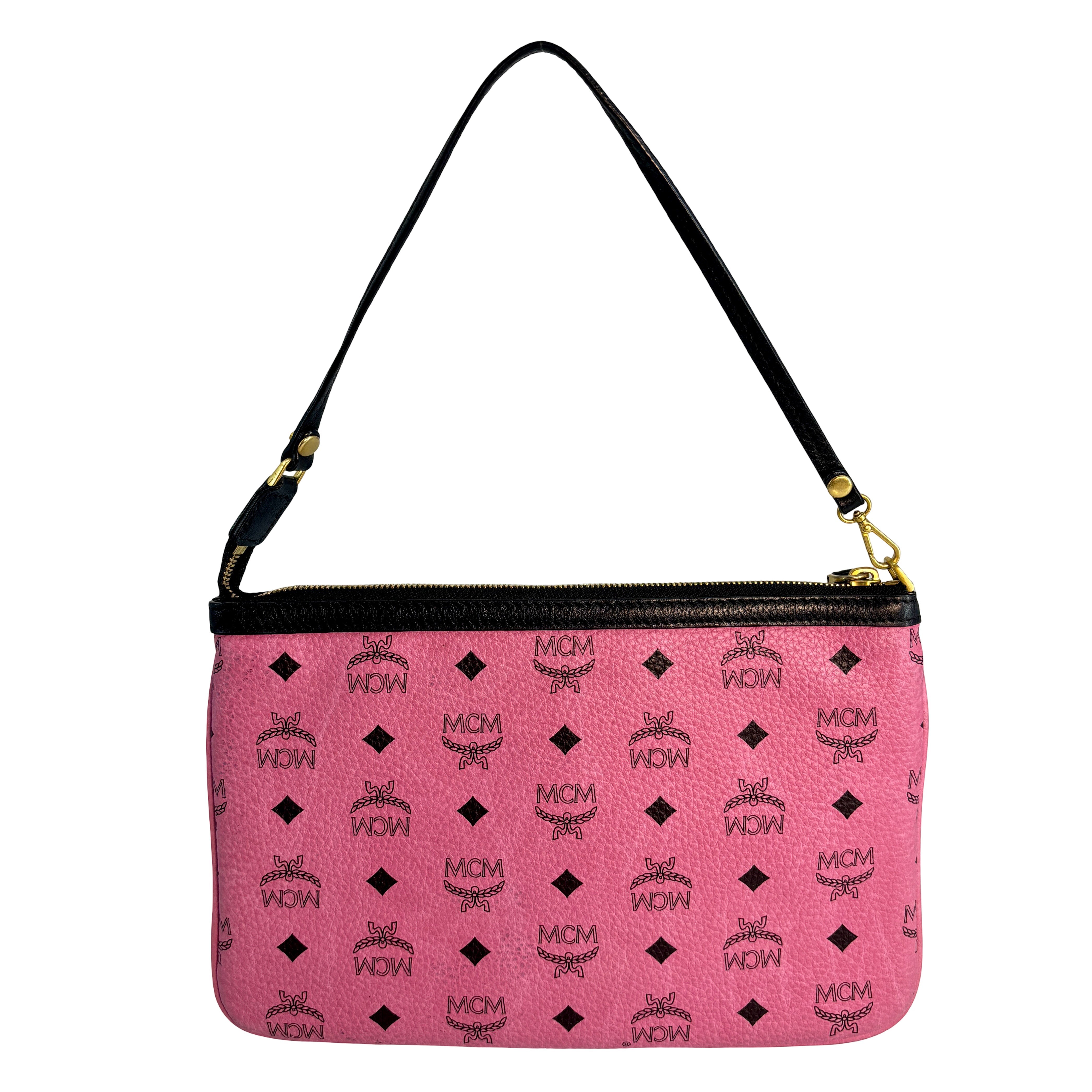 MCM Liz Accessory Pouch / Clutch Pink Visetos Monogram