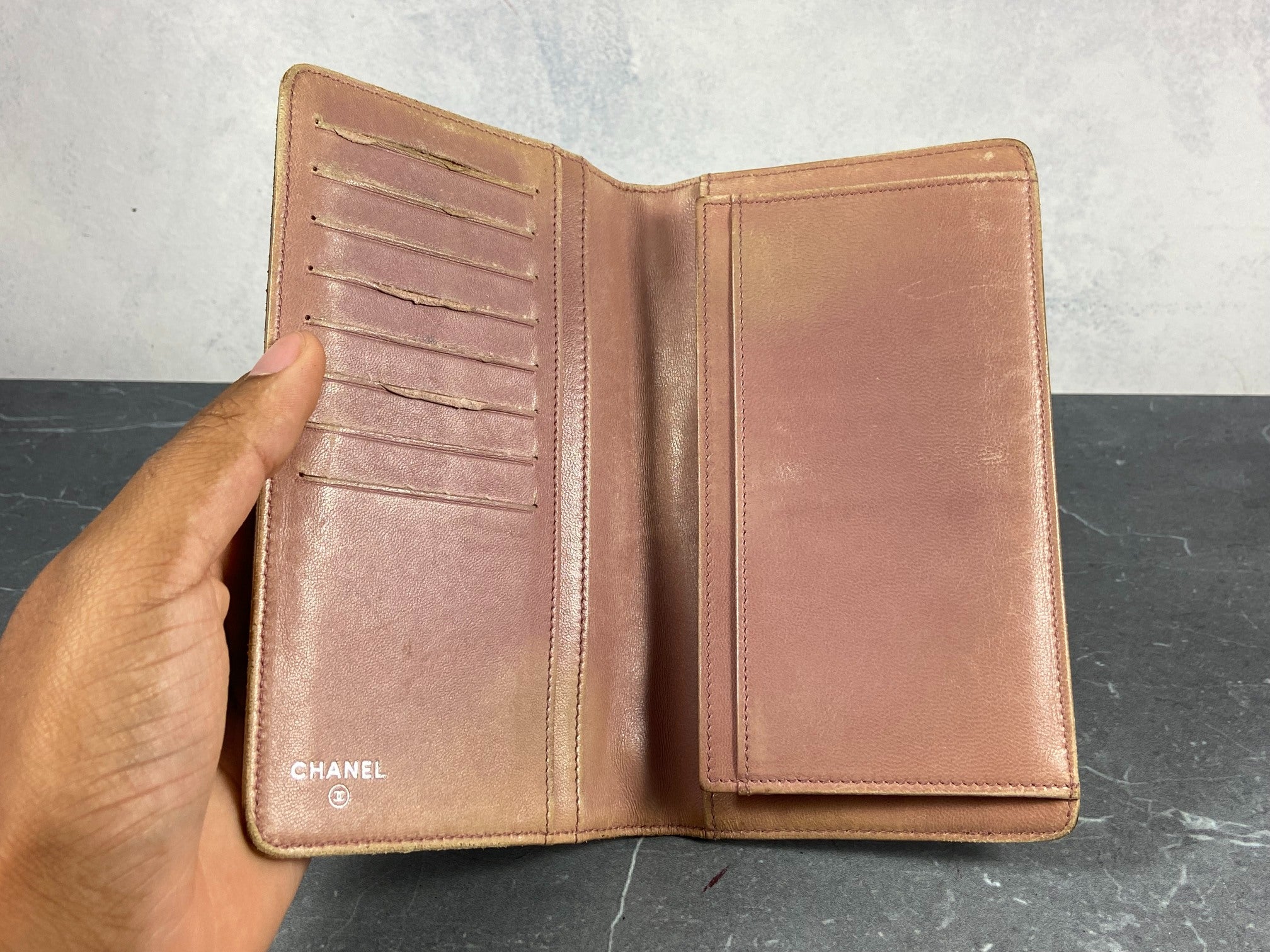 Chanel CC Camélia Long Wallet Black Leather