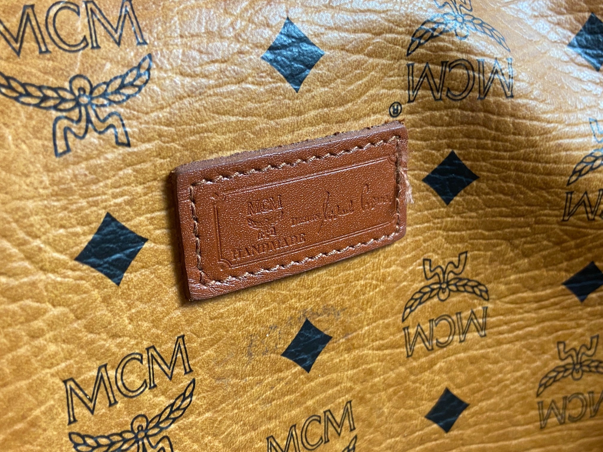 MCM Hand / Tote Bag Beige Visetos Cognac Monogram