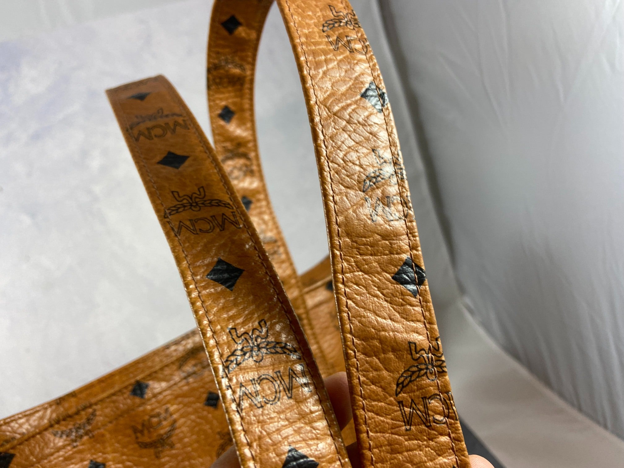 MCM Hand / Tote Bag Beige Visetos Cognac Monogram