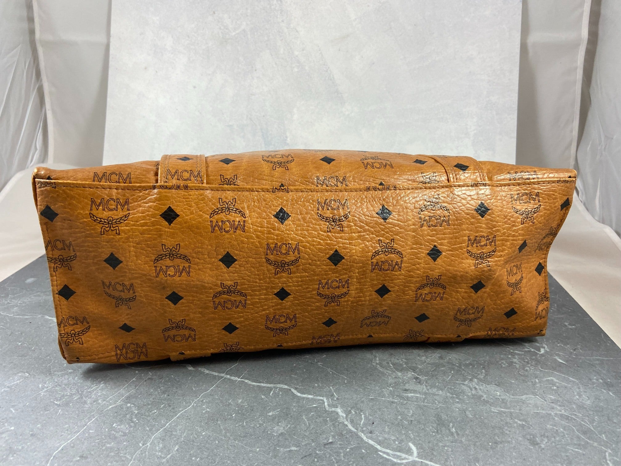 MCM Hand / Tote Bag Beige Visetos Cognac Monogram