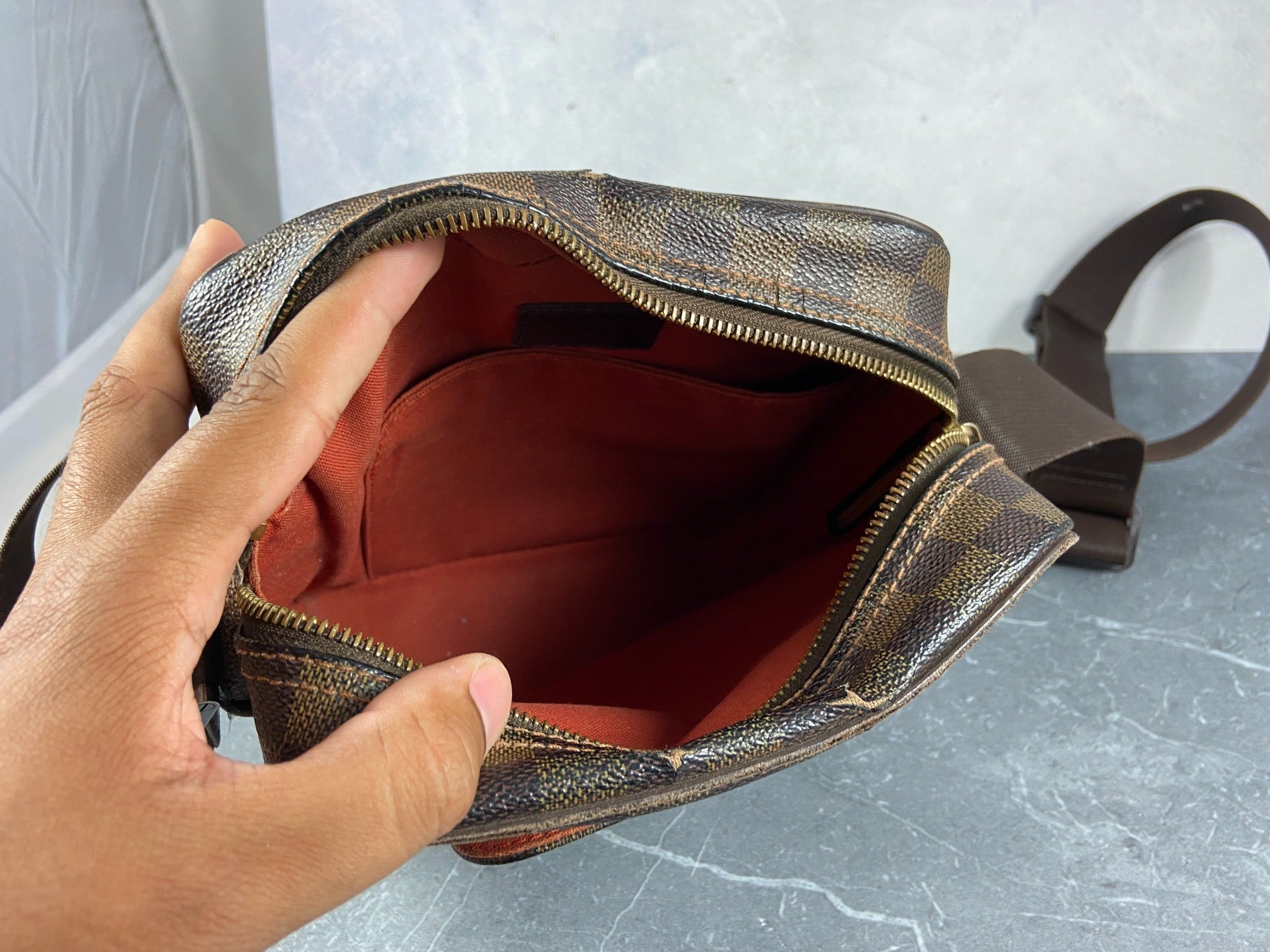 Louis Vuitton Olav PM Messenger Bag Damier Ebene Canvas