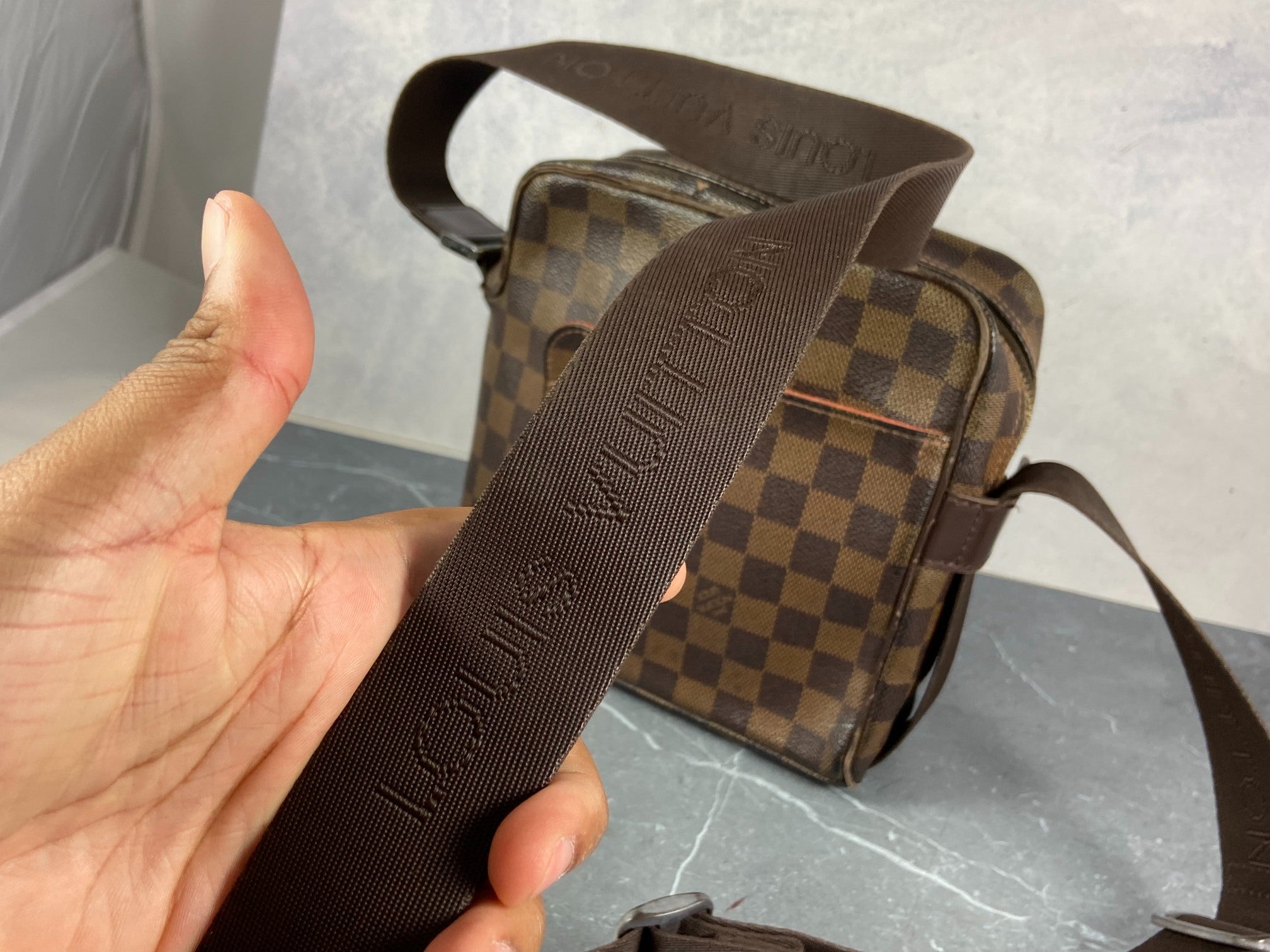Louis Vuitton Olav PM Messenger Bag Damier Ebene Canvas