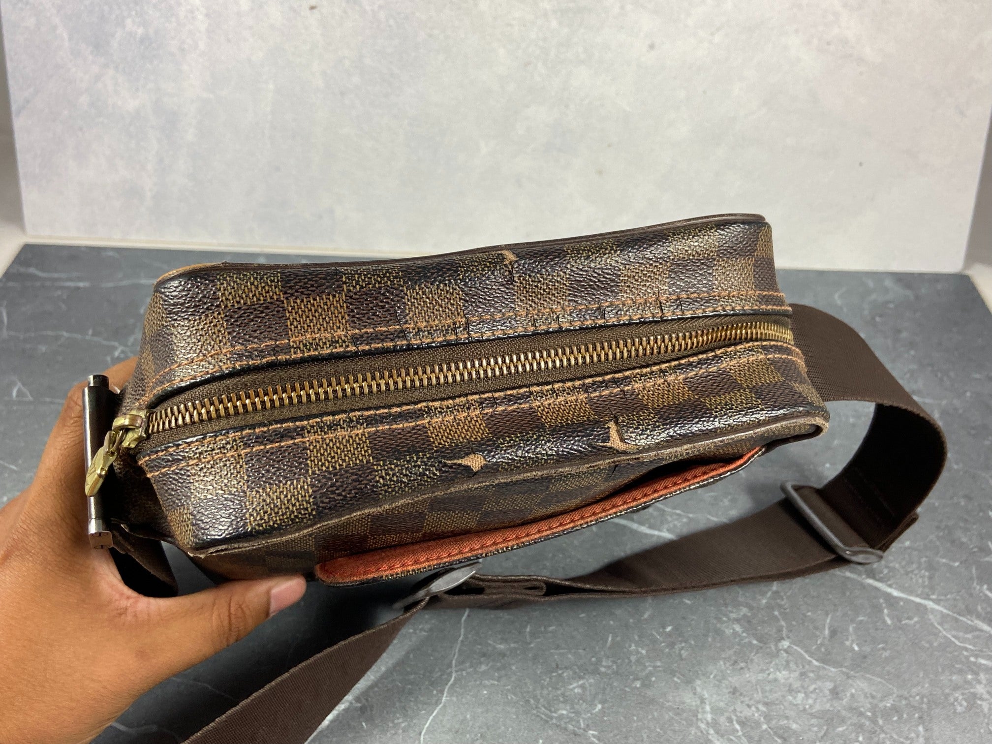 Louis Vuitton Olav PM Messenger Bag Damier Ebene Canvas