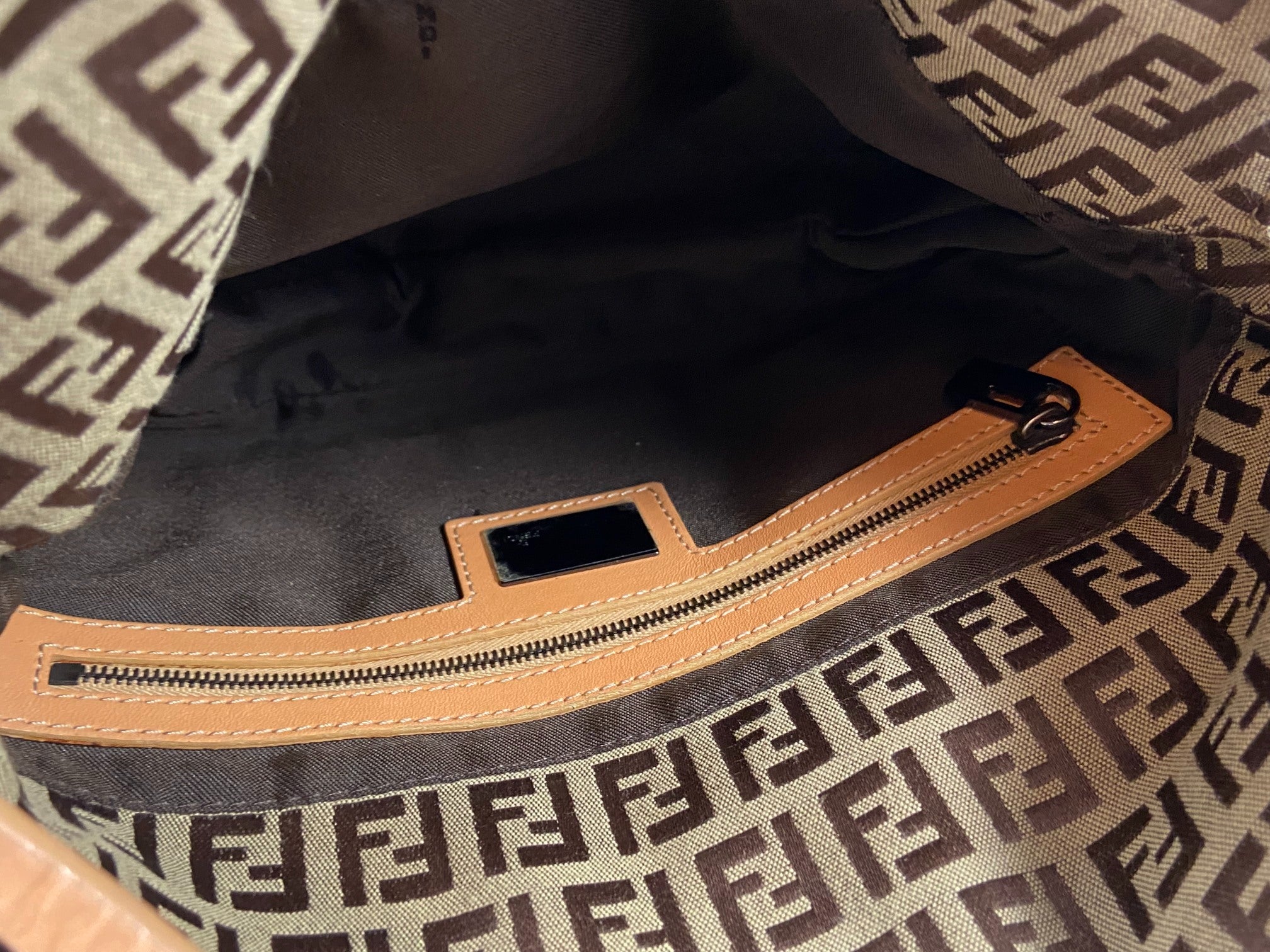 Fendi Mamma Baguette Bag Beige Zucchino Monogram