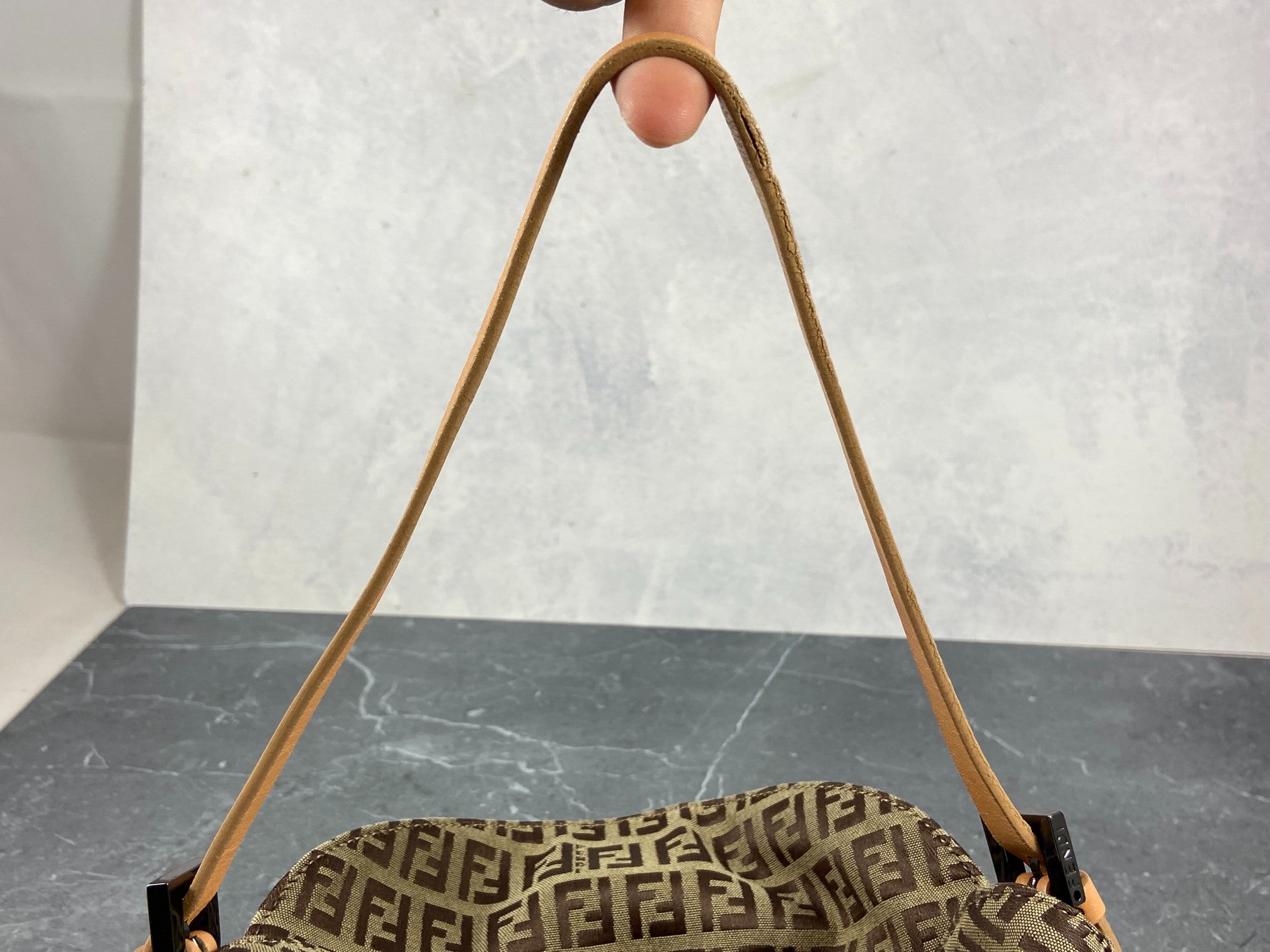 Fendi Mamma Baguette Bag Beige Zucchino Monogram