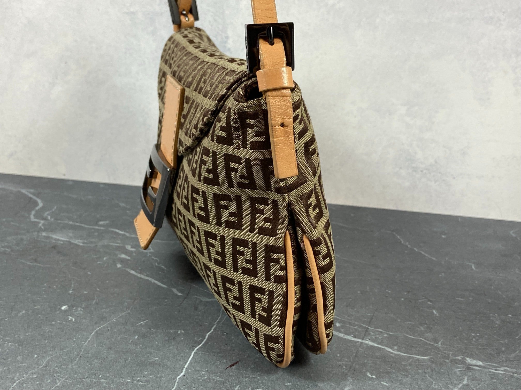 Fendi Mamma Baguette Bag Beige Zucchino Monogram