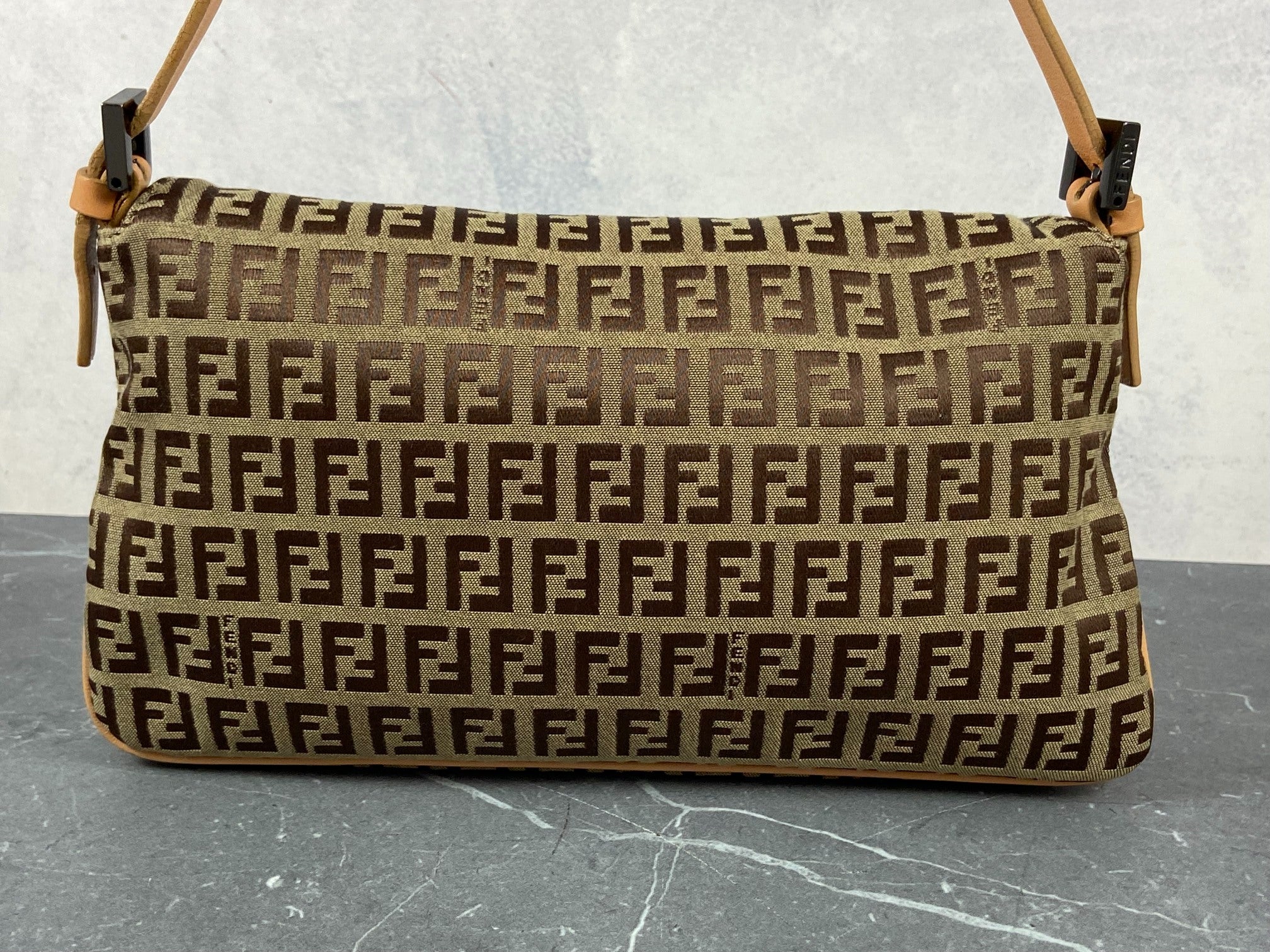 Fendi Mamma Baguette Bag Beige Zucchino Monogram