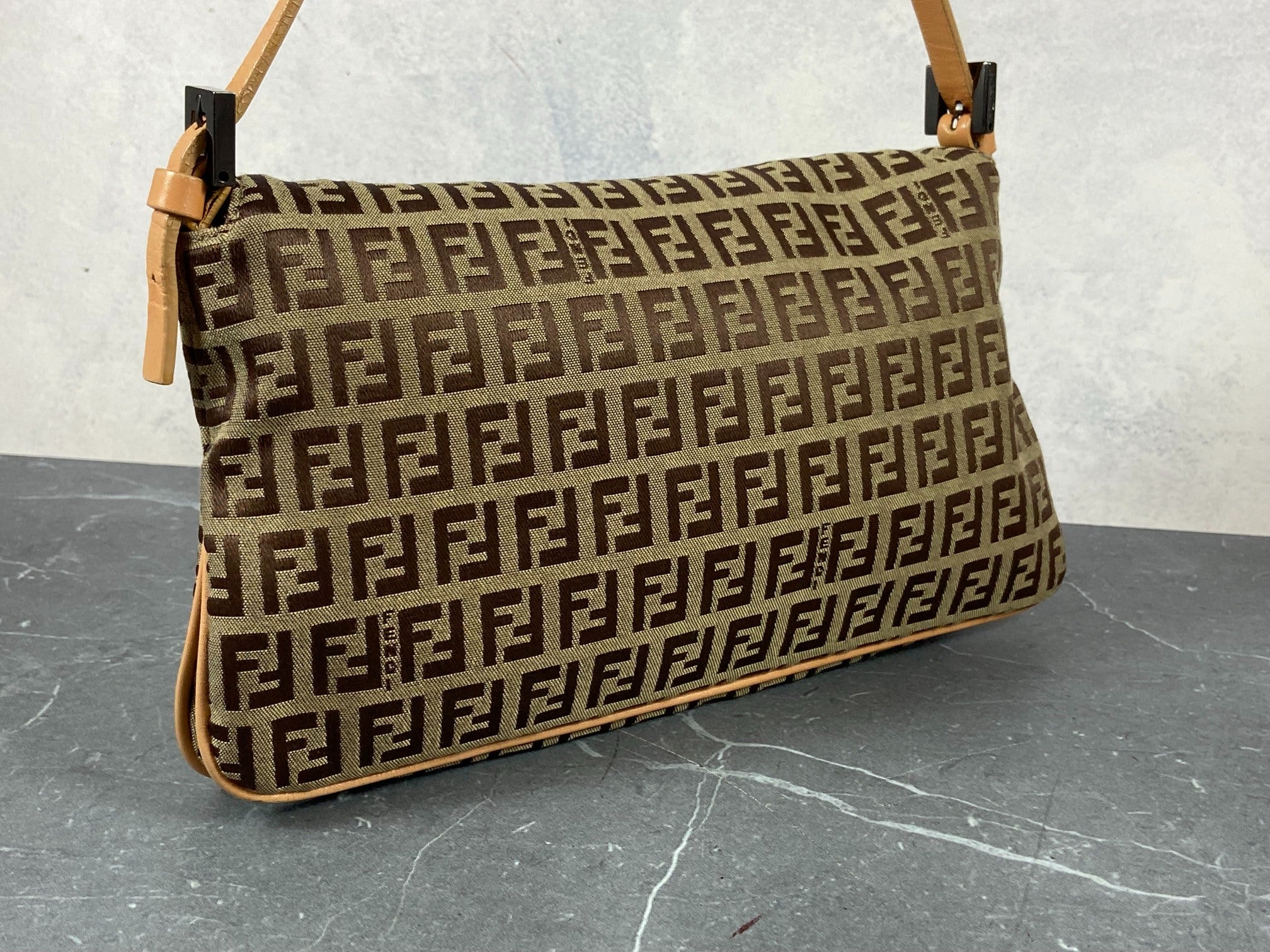 Fendi Mamma Baguette Bag Beige Zucchino Monogram