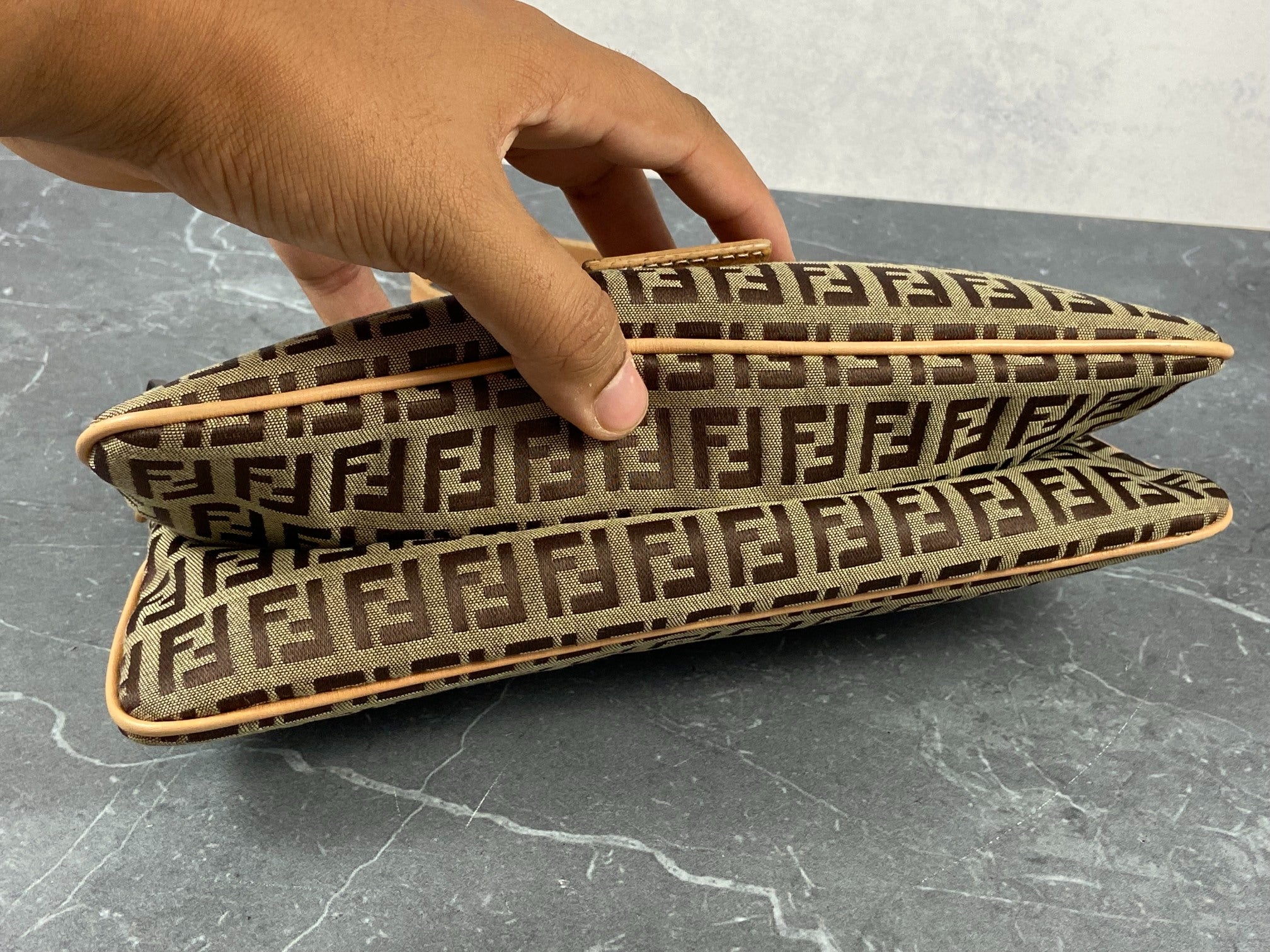 Fendi Mamma Baguette Bag Beige Zucchino Monogram