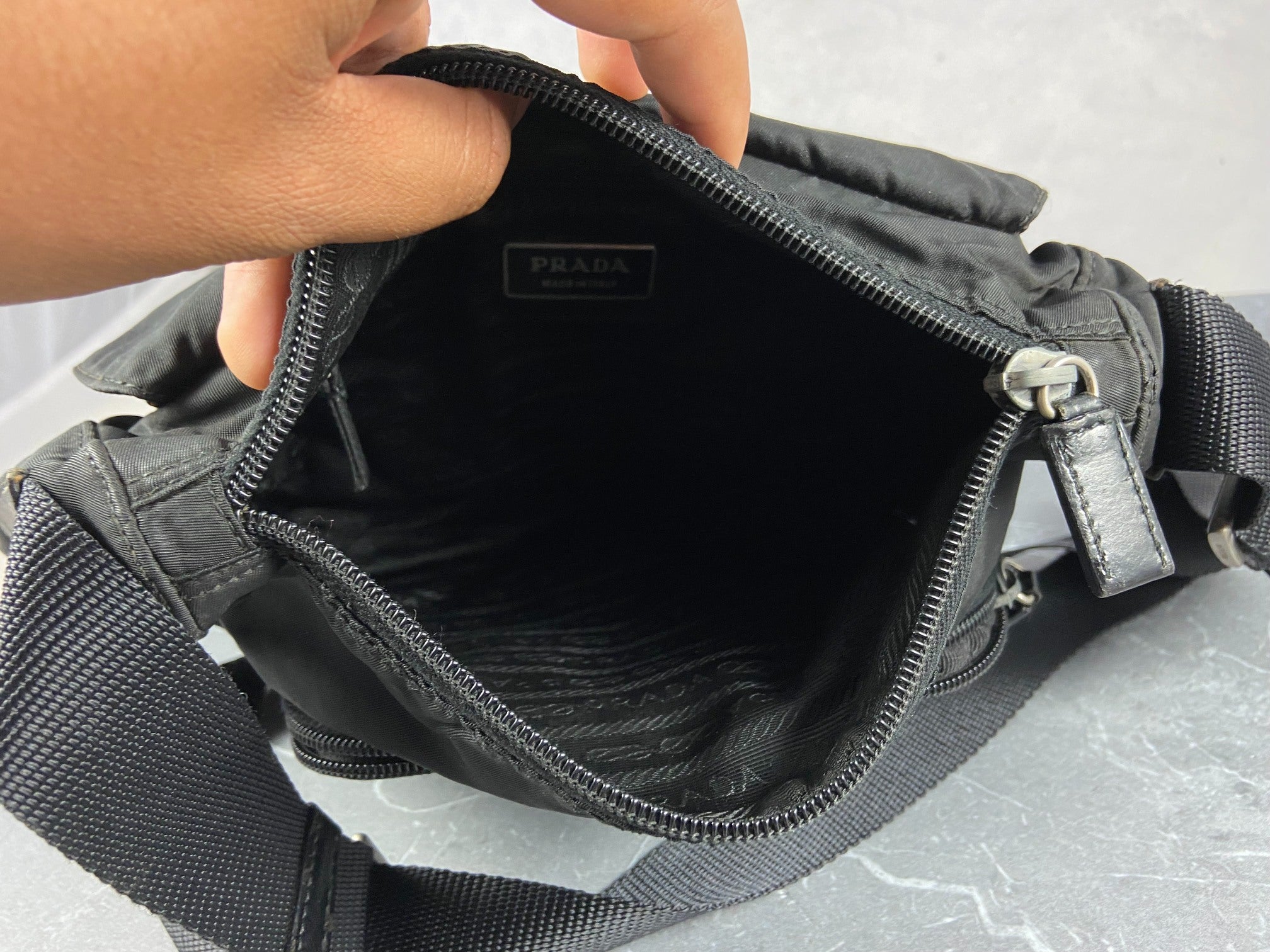 Prada Tessuto Nylon Shoulder / Messenger Bag Black