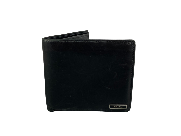 Prada Leather Bifold Wallet Black