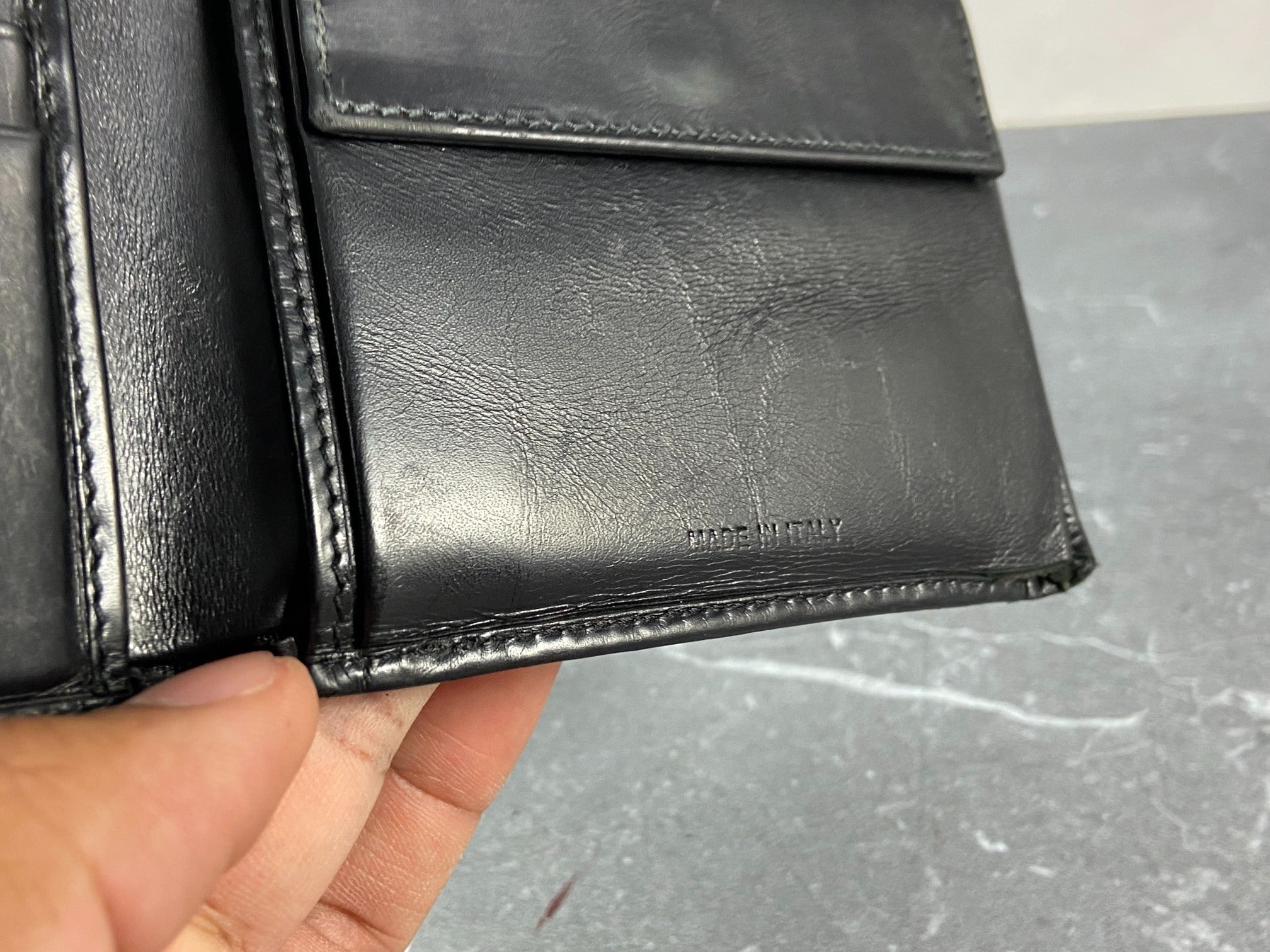 Prada Leather Bifold Wallet Black